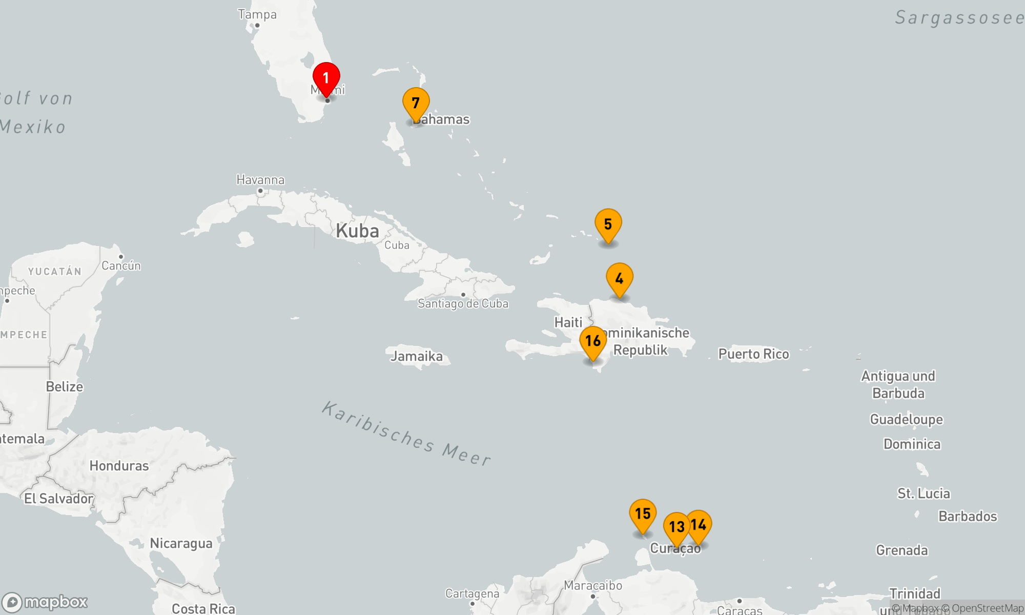 Route 18 Nächte - ÖSTLICHE/SÜDLICHE KARIBIK: AMBER COVE & ABC ISLANDS