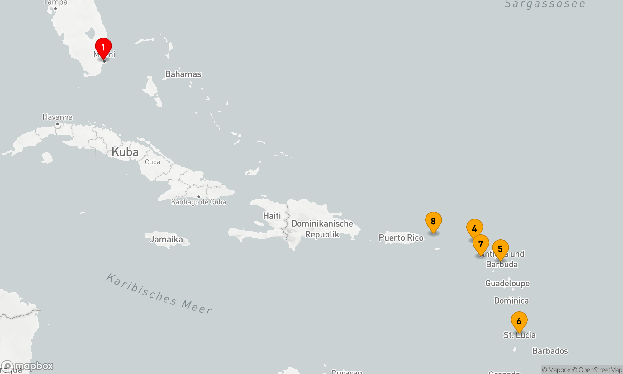 Route 10 Nächte - OSTKARIBIK: INSELN ÜBER DEM WINDE UND UNTER DEM WINDE