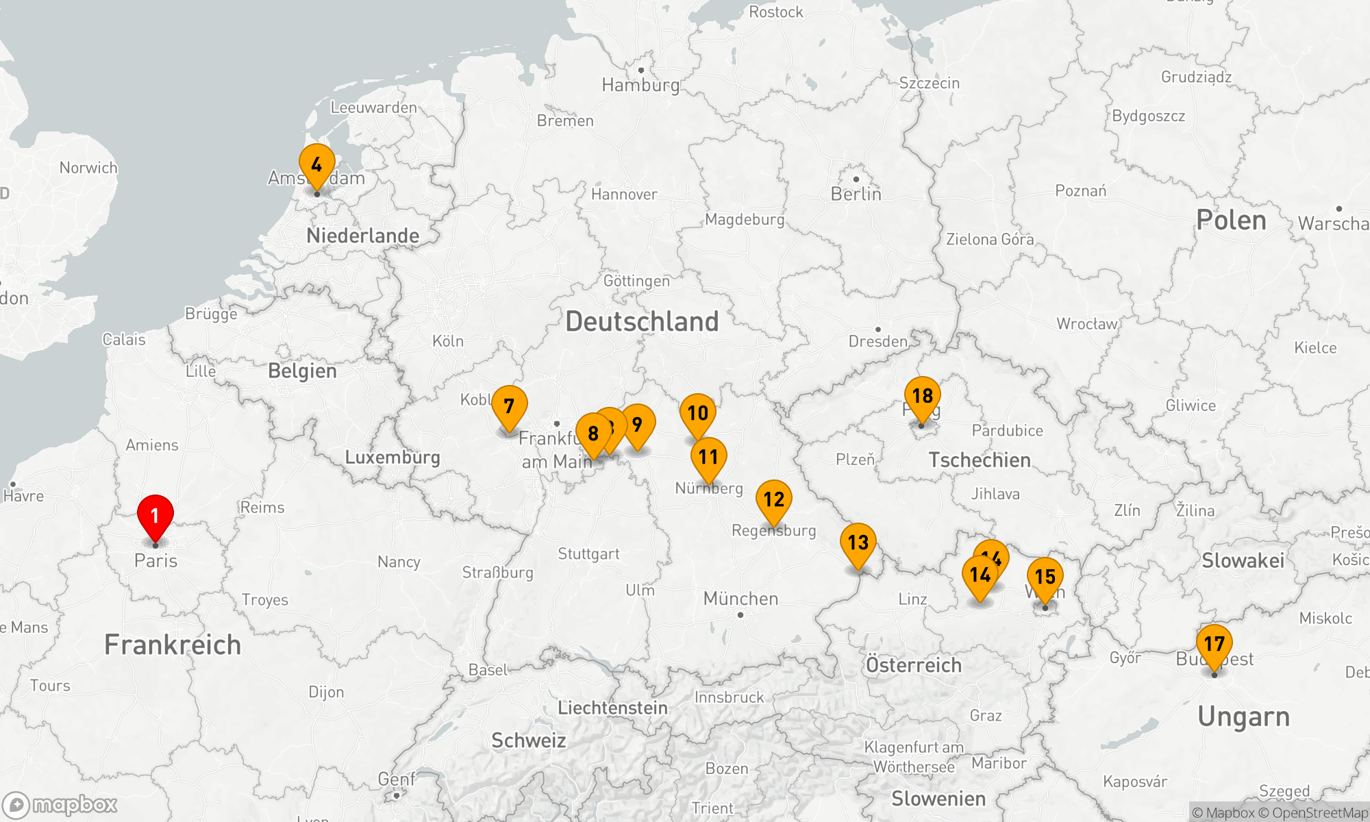 Route 20 Nächte - Weihnachten & Neujahr mit Paris & Prag