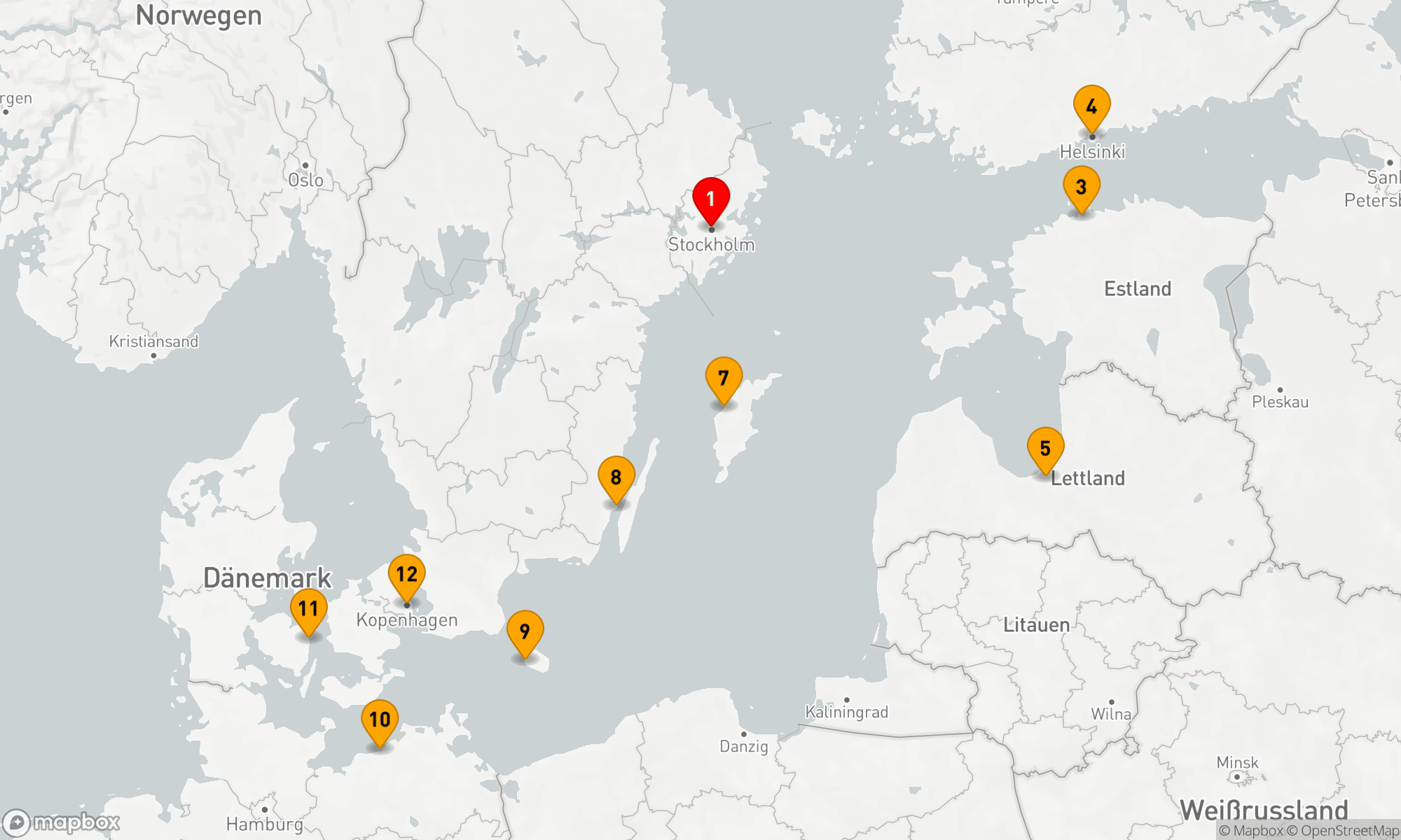 Route 11 Nächte - Baltische Pracht: Von Stockholm nach Kopenhagen
