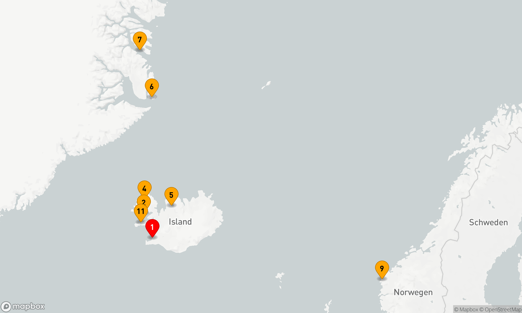 Route 11 Nächte - Nationalparks in Ostgrönland und Island