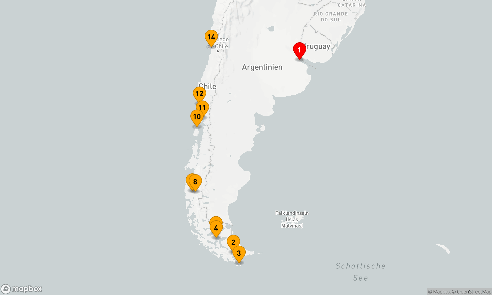 Route 13 Nächte - Chilenische Fjorde und die Gletscher des Beagle-Kanals