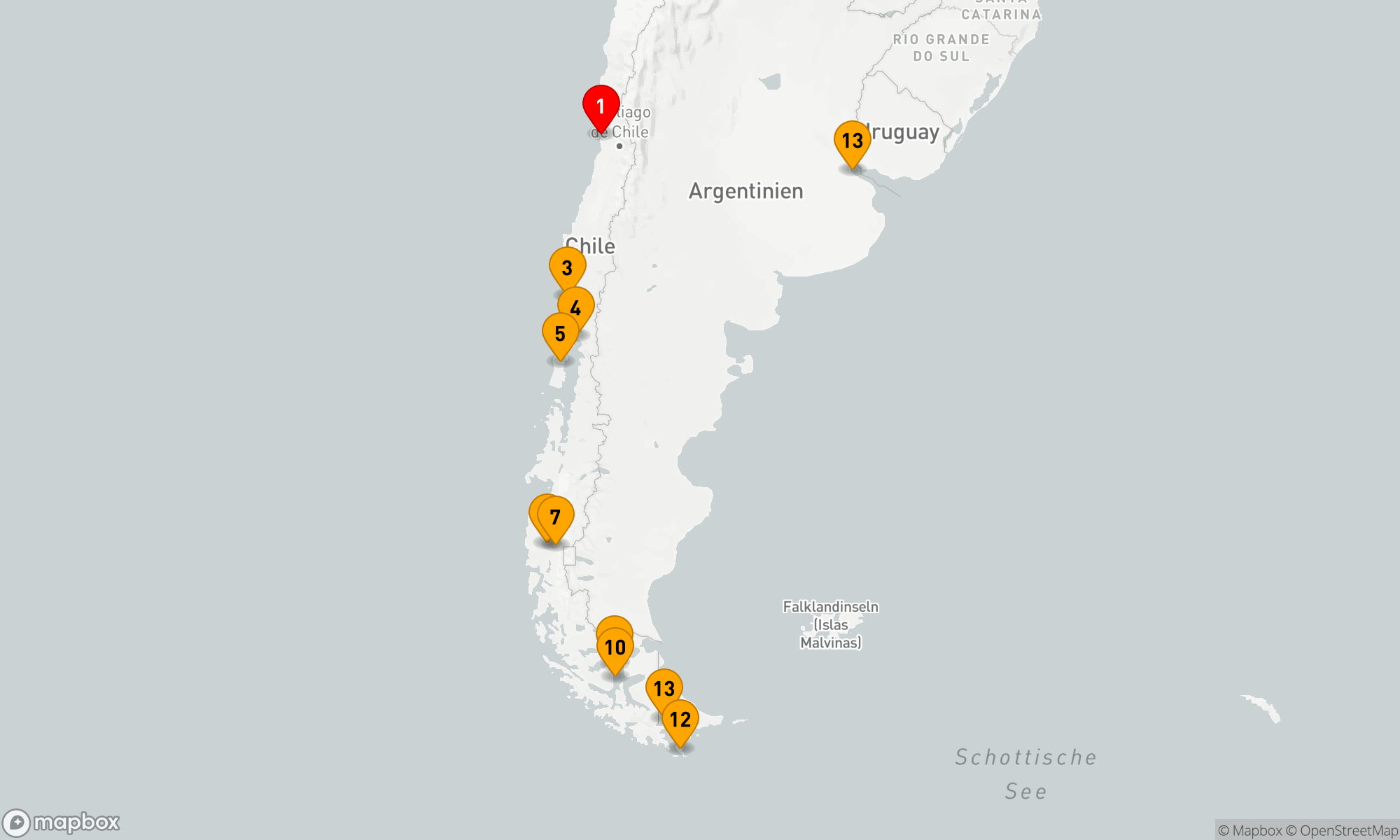 Route 12 Nächte - Chilenische Fjorde und die Gletscher des Beagle-Kanals