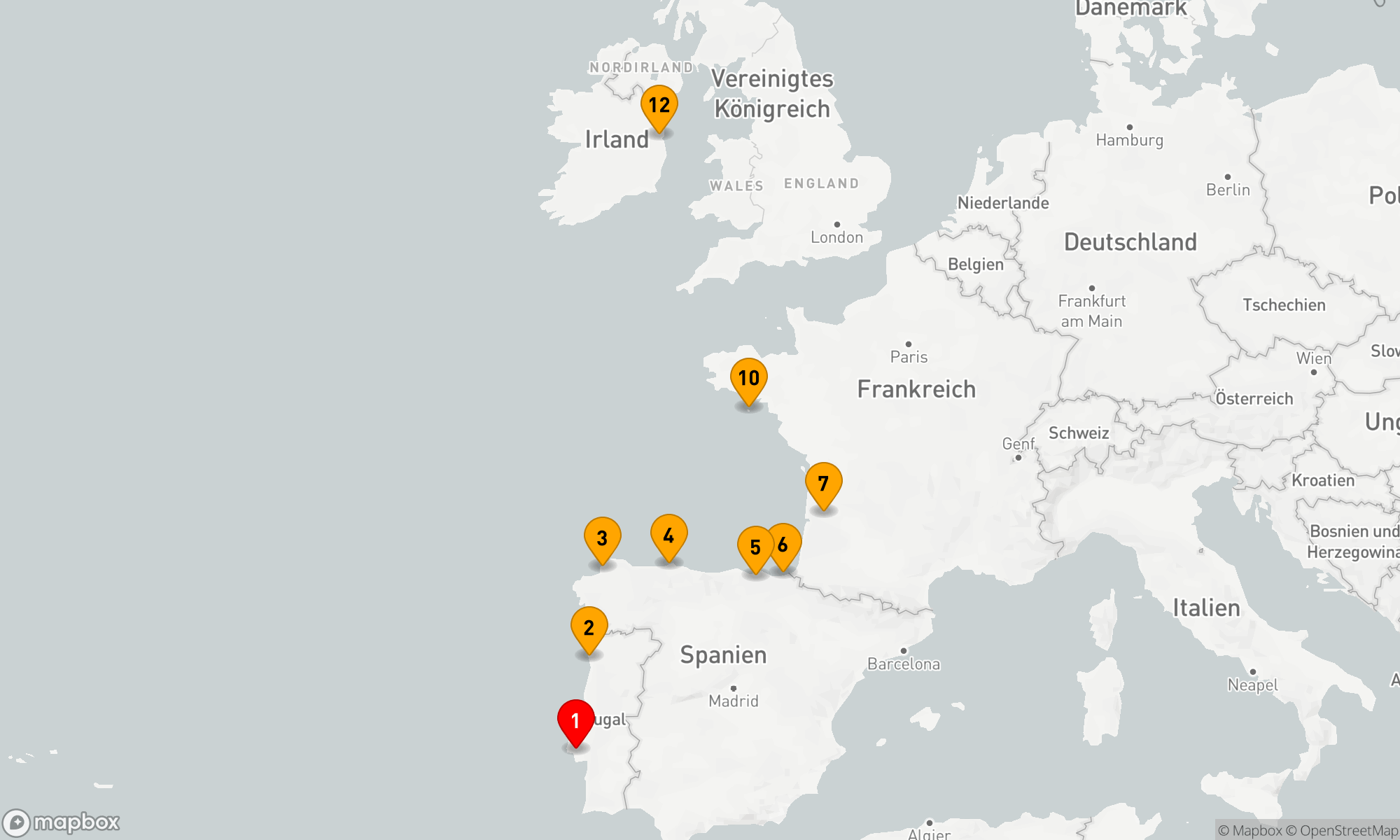 Route 11 Nächte - Erbe und Traditionen Westeuropas