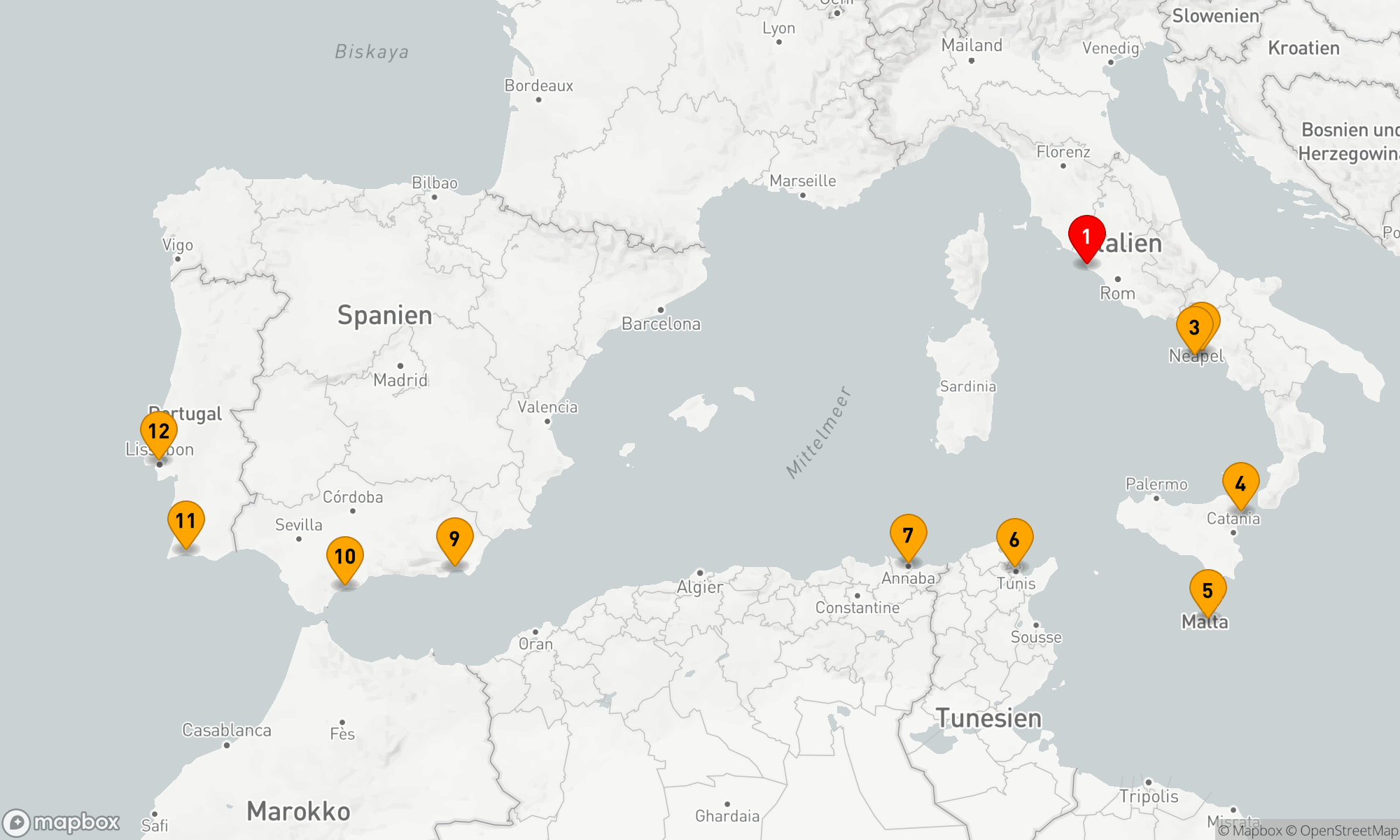 Route 11 Nächte - Schätze des Mittelmeers