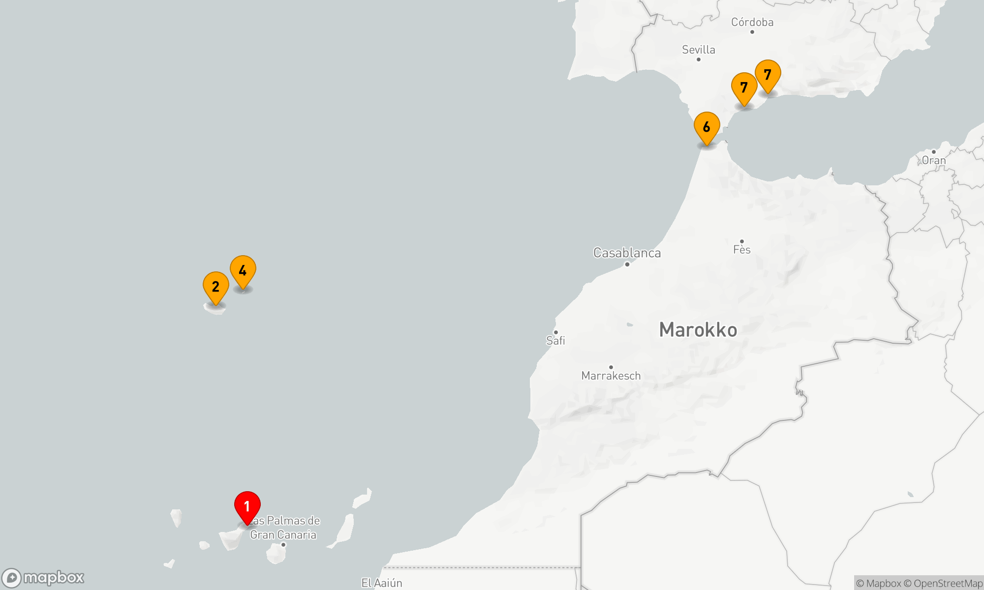 Route 7 Nächte - Atlantische Inseln und marokkanische Küste
