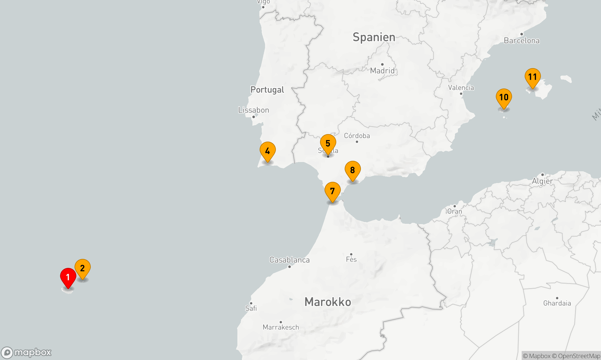 Route 10 Nächte - Von Madeira zu den Baleareninseln