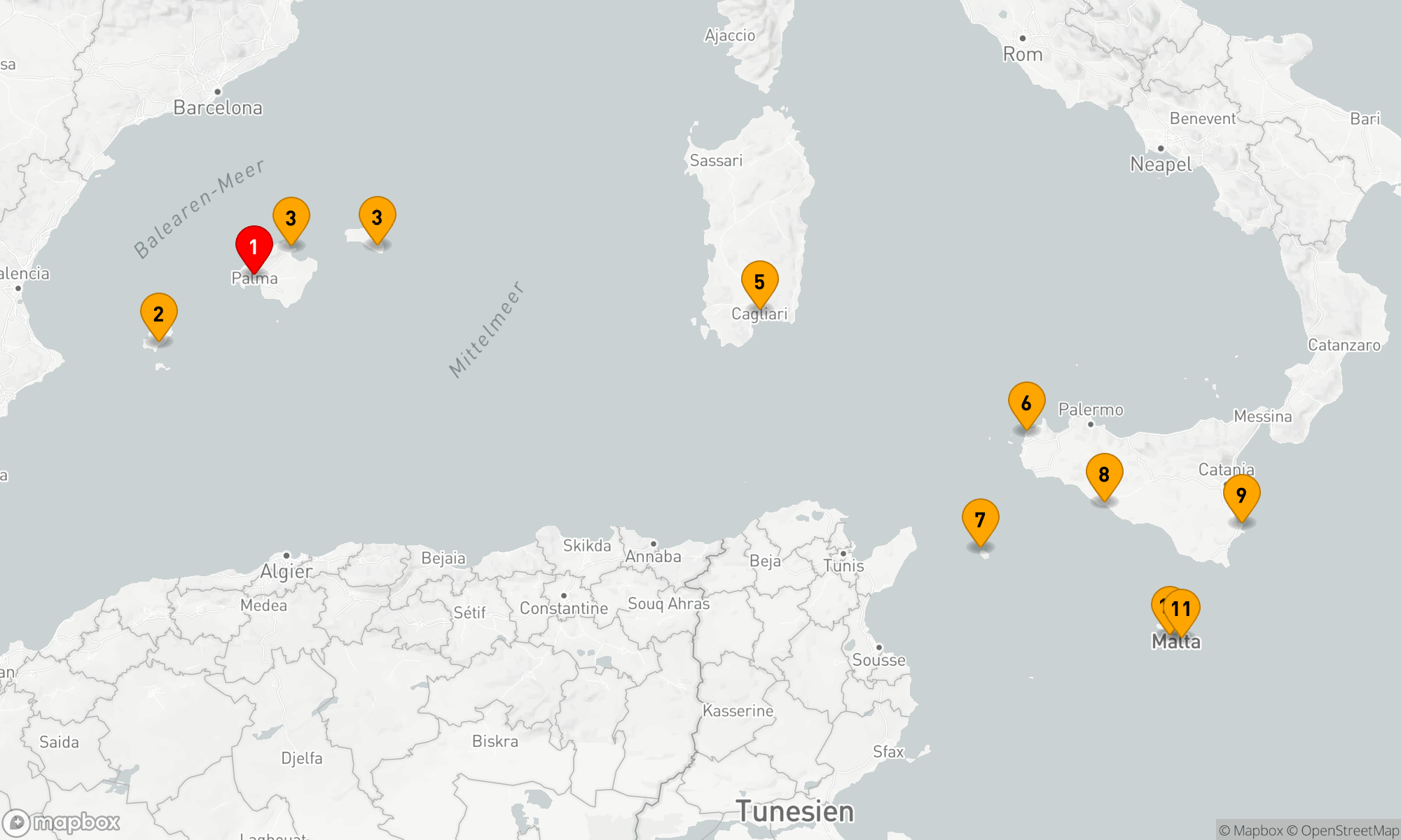 Route 10 Nächte - Juwelen des Mittelmeers