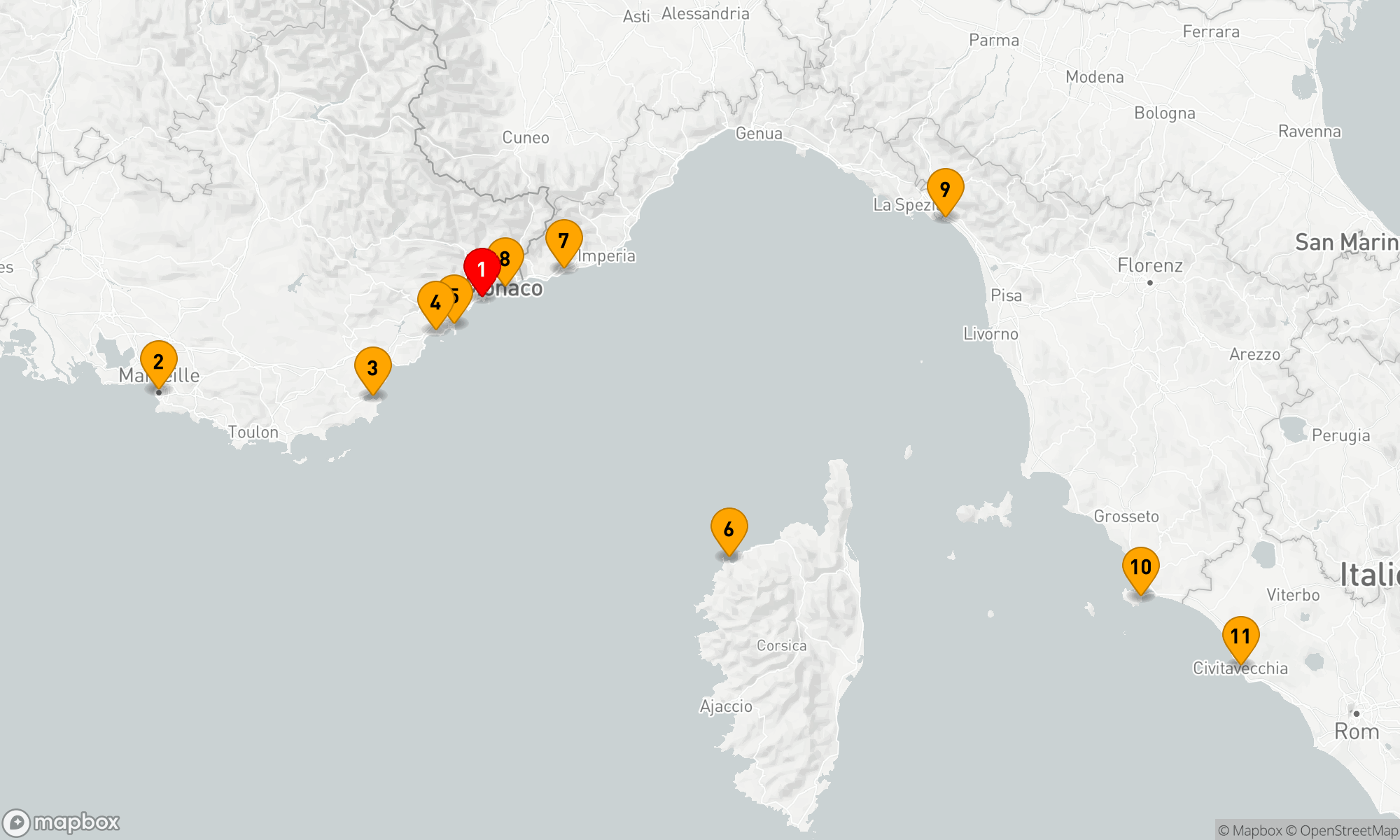 Route 10 Nächte - Côte d'Azur,  Korsika und der Große Preis von Monaco