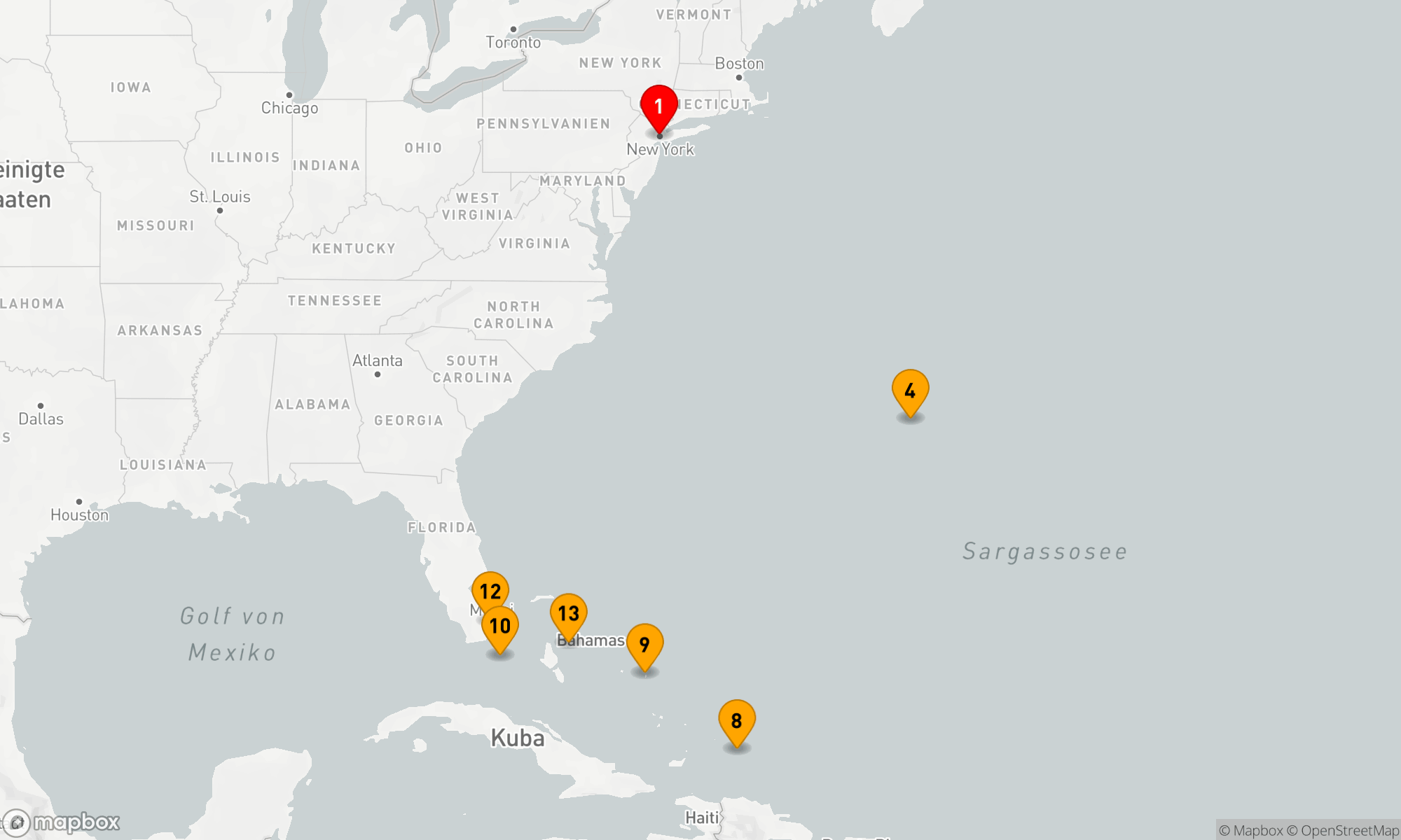 Route 12 Nächte - Klänge der Entdeckung: Von New York zu den Bahamas