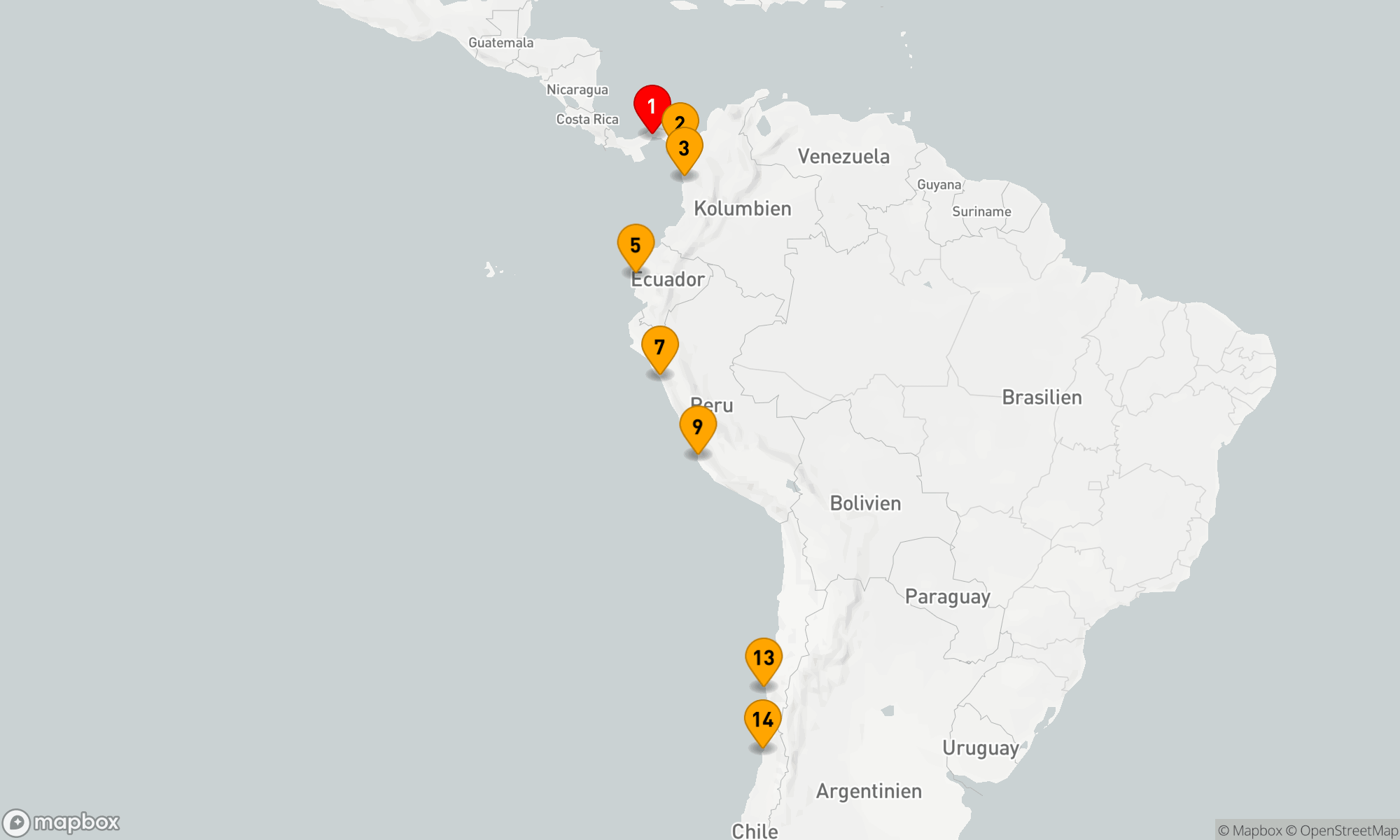 Route 13 Nächte - Uralte Königreiche und Naturschätze: Von Panama nach Chile