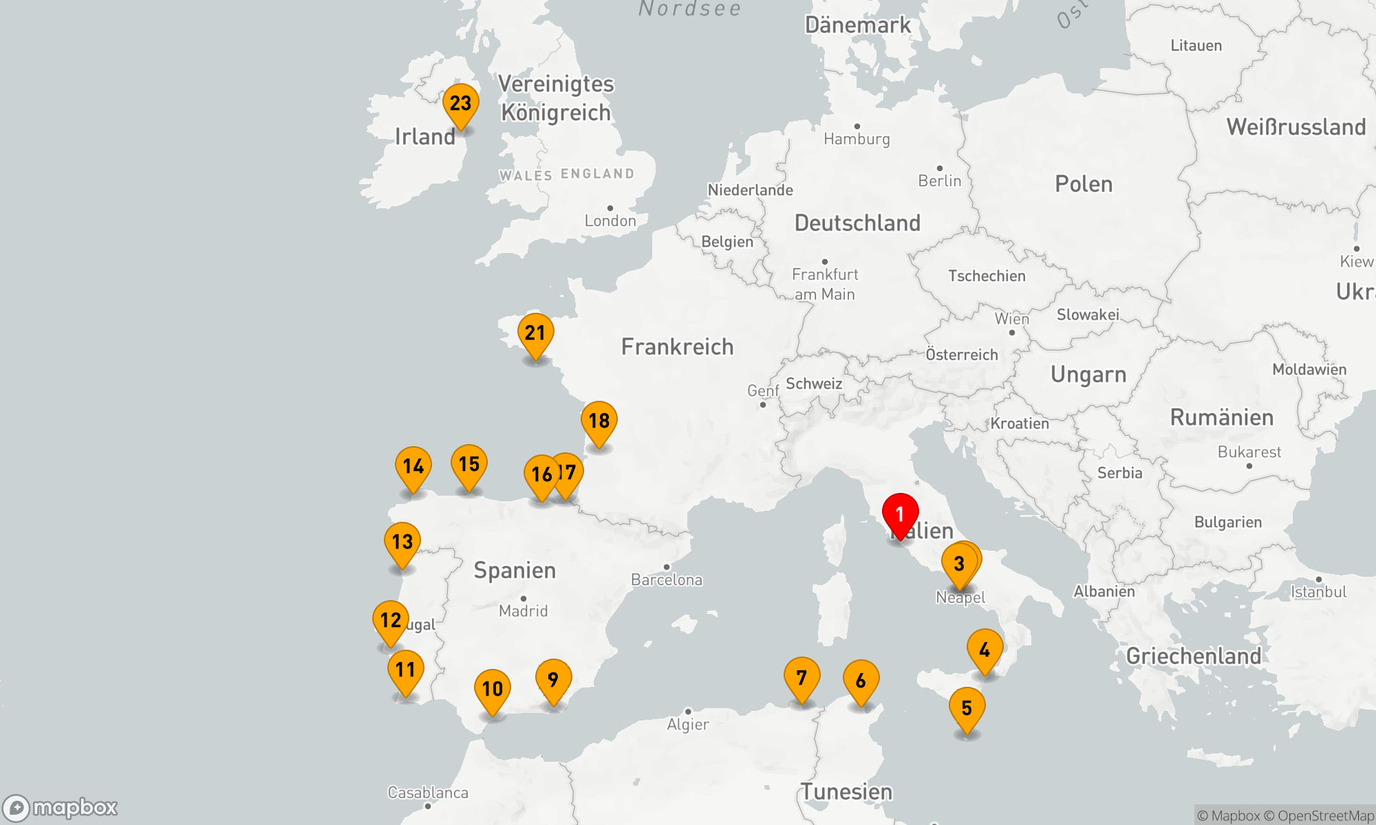 Route 22 Nächte - Ultimative Kulturen und Wunder Europas: Italien bis Irland