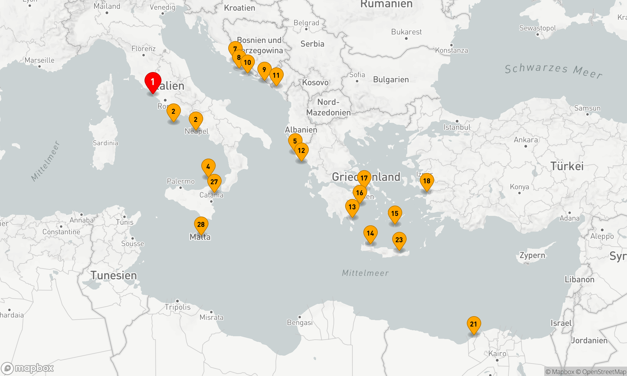 Route 27 Nächte - Ultimate Voyage: Mittelmeer & die Pyramiden
