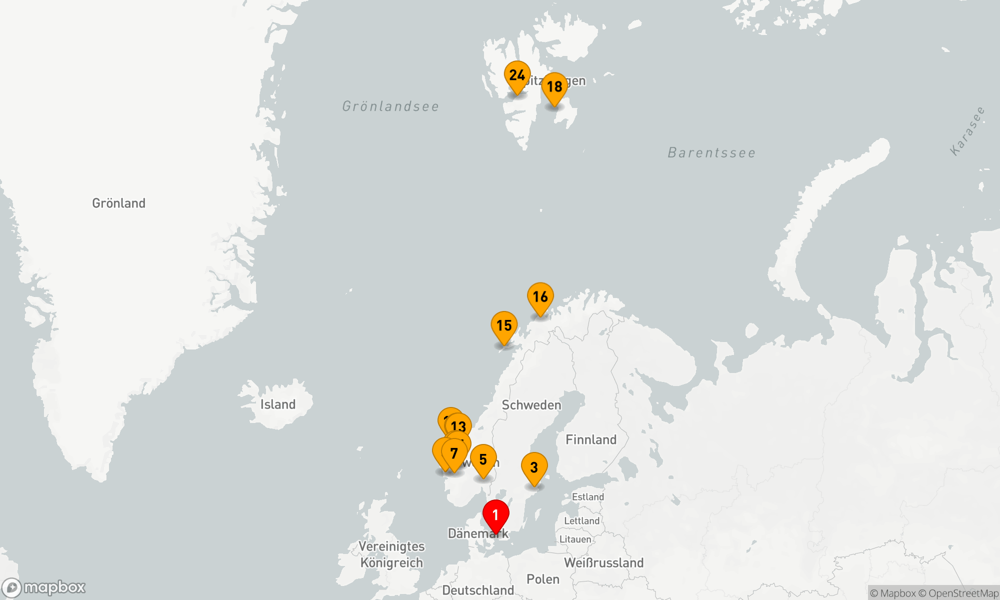 Route 24 Nächte - Skandinavische Entdeckungen & Arktische Wunder - Kreuzfahrt & Landreise