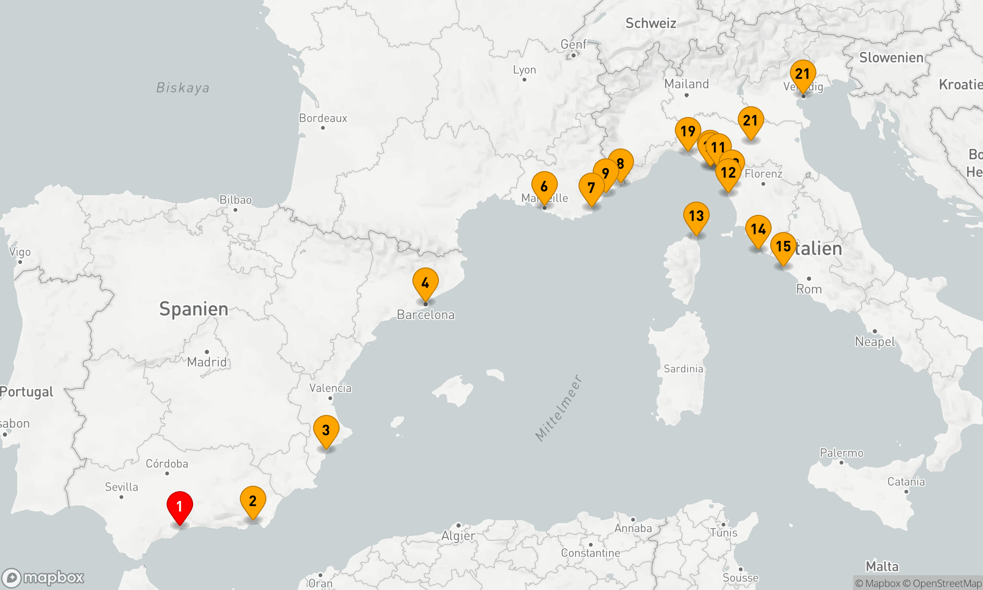 Route 22 Nächte - Mittelmeer-Odyssee mit einem Hauch von Italien - Kreuzfahrt & Landreise