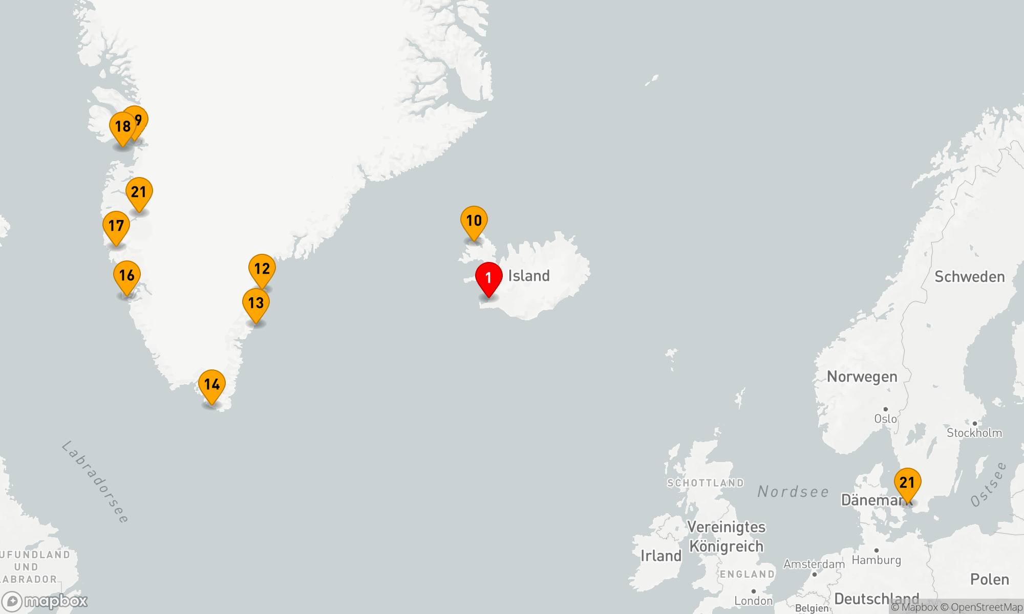 Route 21 Nächte - Island & Grönland im Detail - Kreuzfahrt & Landreise