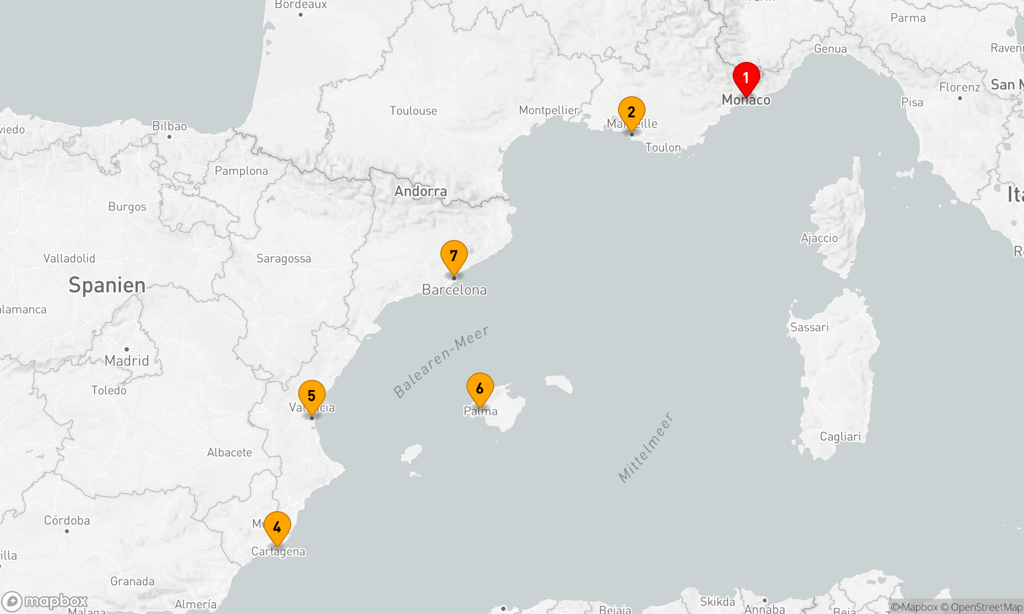 Route 6 Nächte - Mediterrane Glanzlichterreise