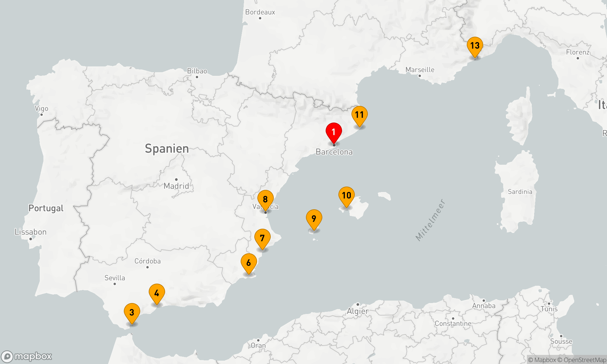 Route 12 Nächte - Mediterrane Meisterwerke Tour