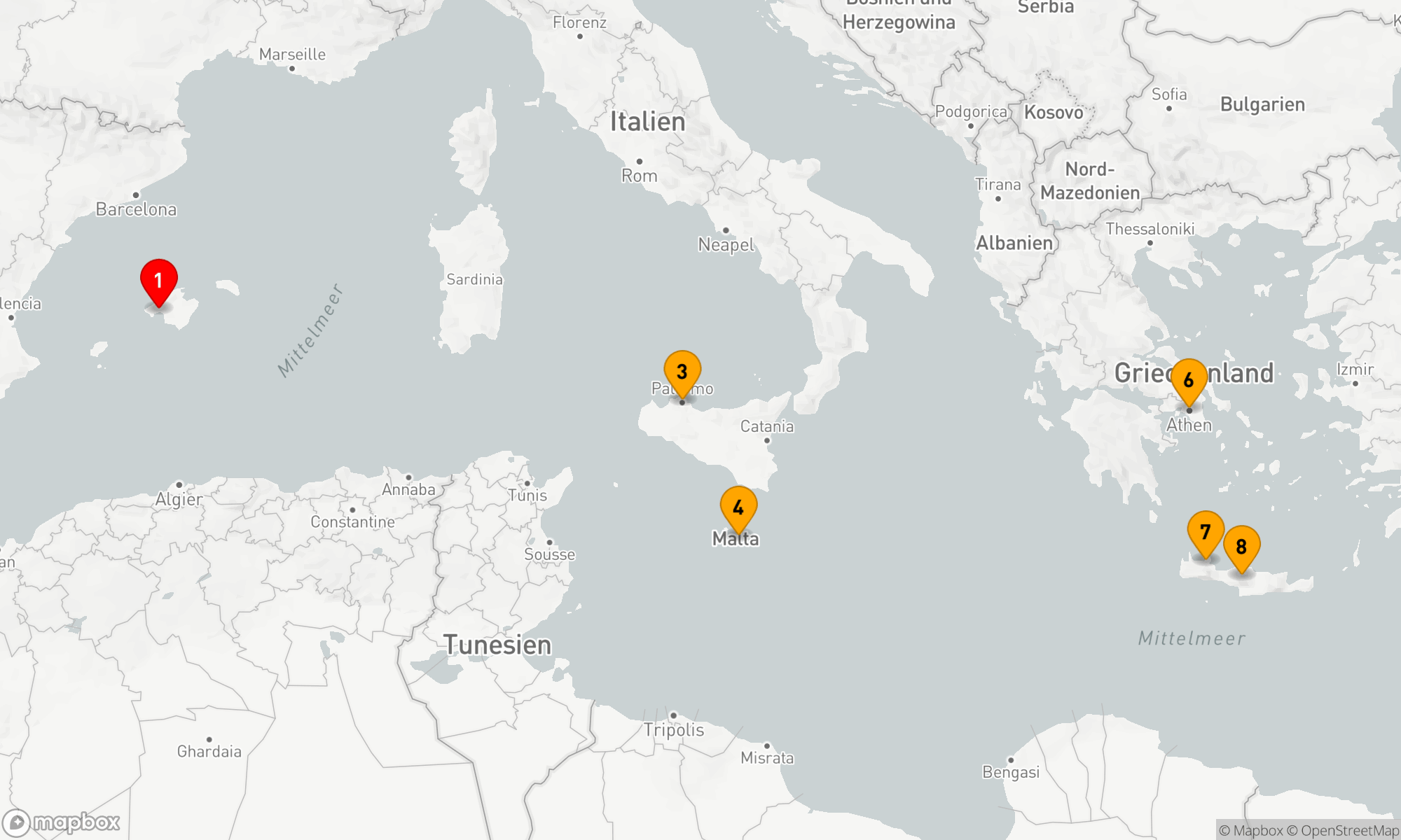 Route 7 Nächte - Mediterrane Inselträume