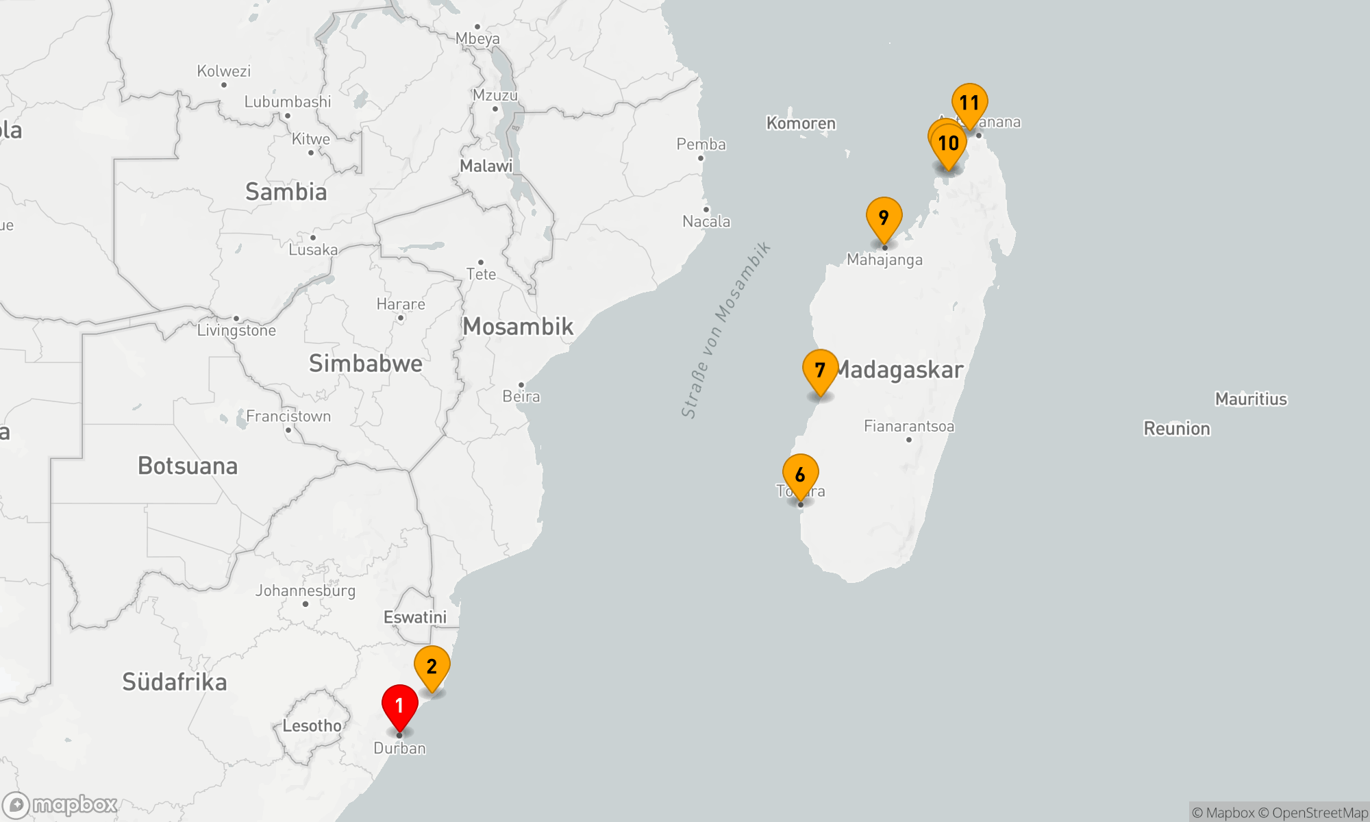 Route 11 Nächte - Madagaskar und Südafrika