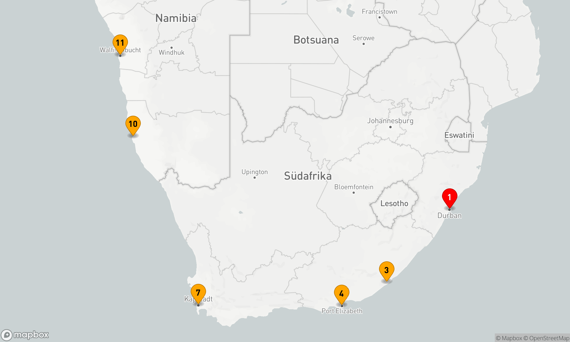 Route 10 Nächte - Südafrika und Namibia vom Meer aus: Rund um das Kap der Guten Hoffnung – mit Smithsonian Journeys