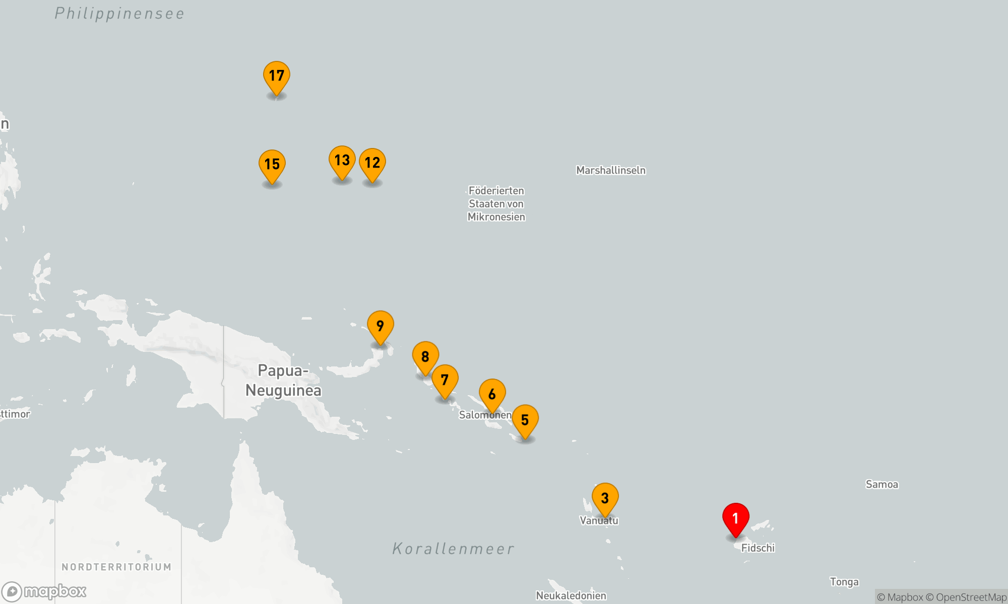 Route 16 Nächte - Von den Fidschis nach Mikronesien