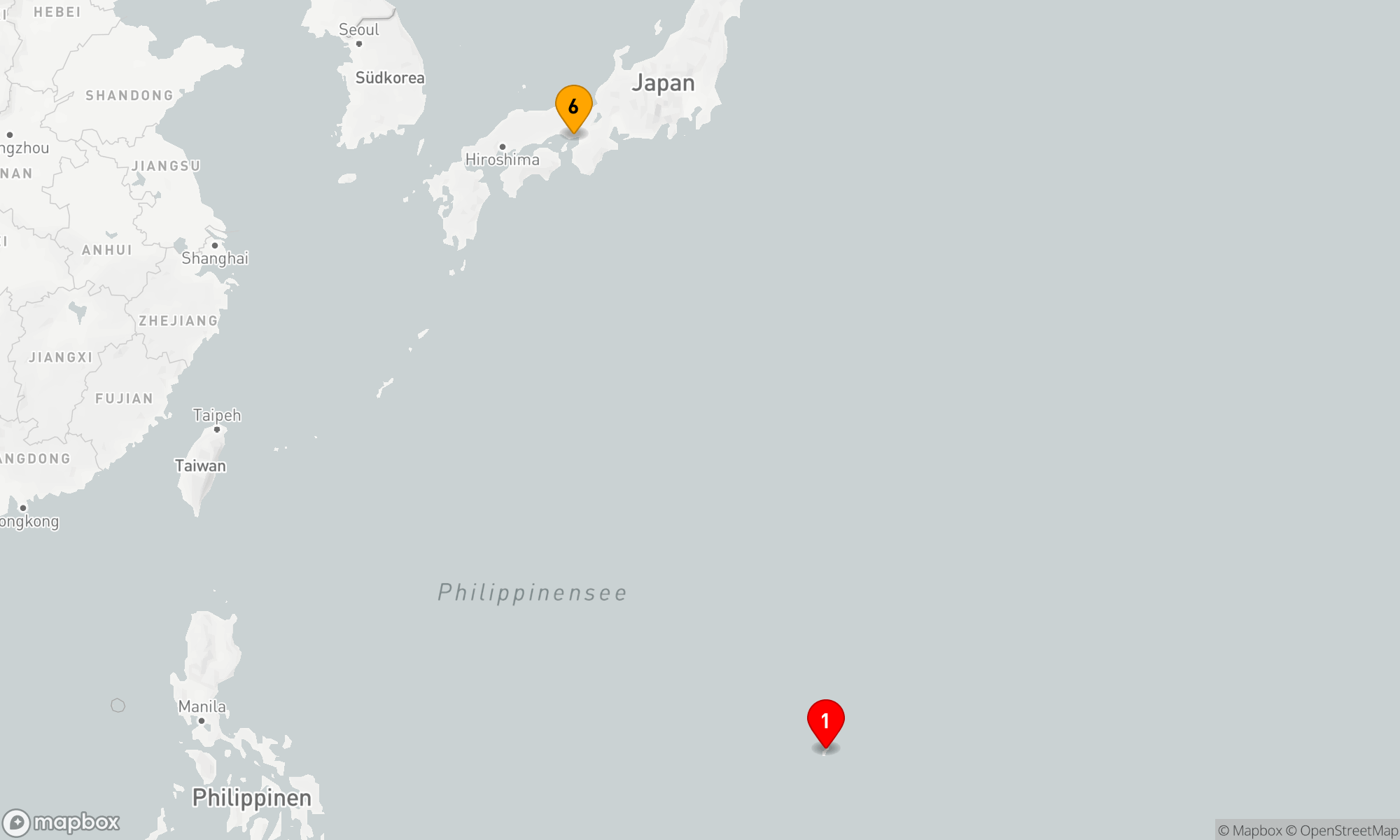 Route 5 Nächte - Ozean-Kreuzfahrt: Guam - Kobe