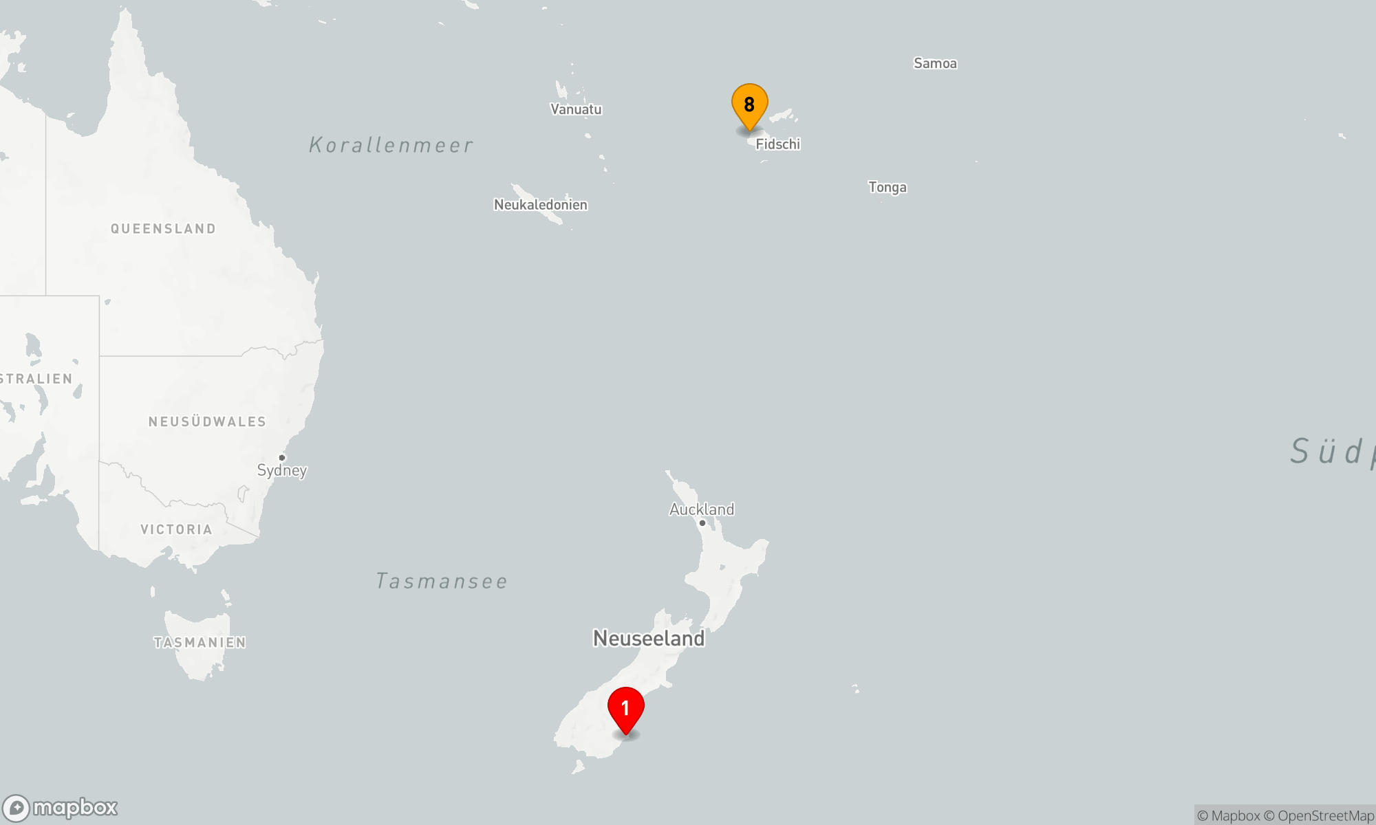 Route 7 Nächte - Ozean-Kreuzfahrt: Dunedin - Lautoka