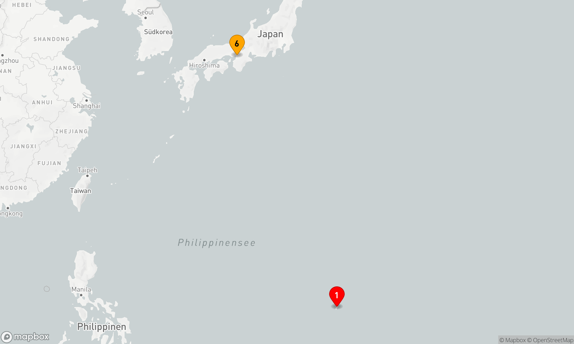 Route 5 Nächte - Ozean-Kreuzfahrt: Guam - Osaka
