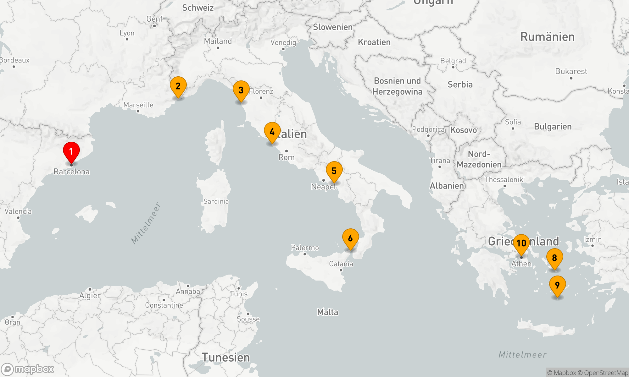 Route 9 Nächte - Mediterrane Entdeckungsreise