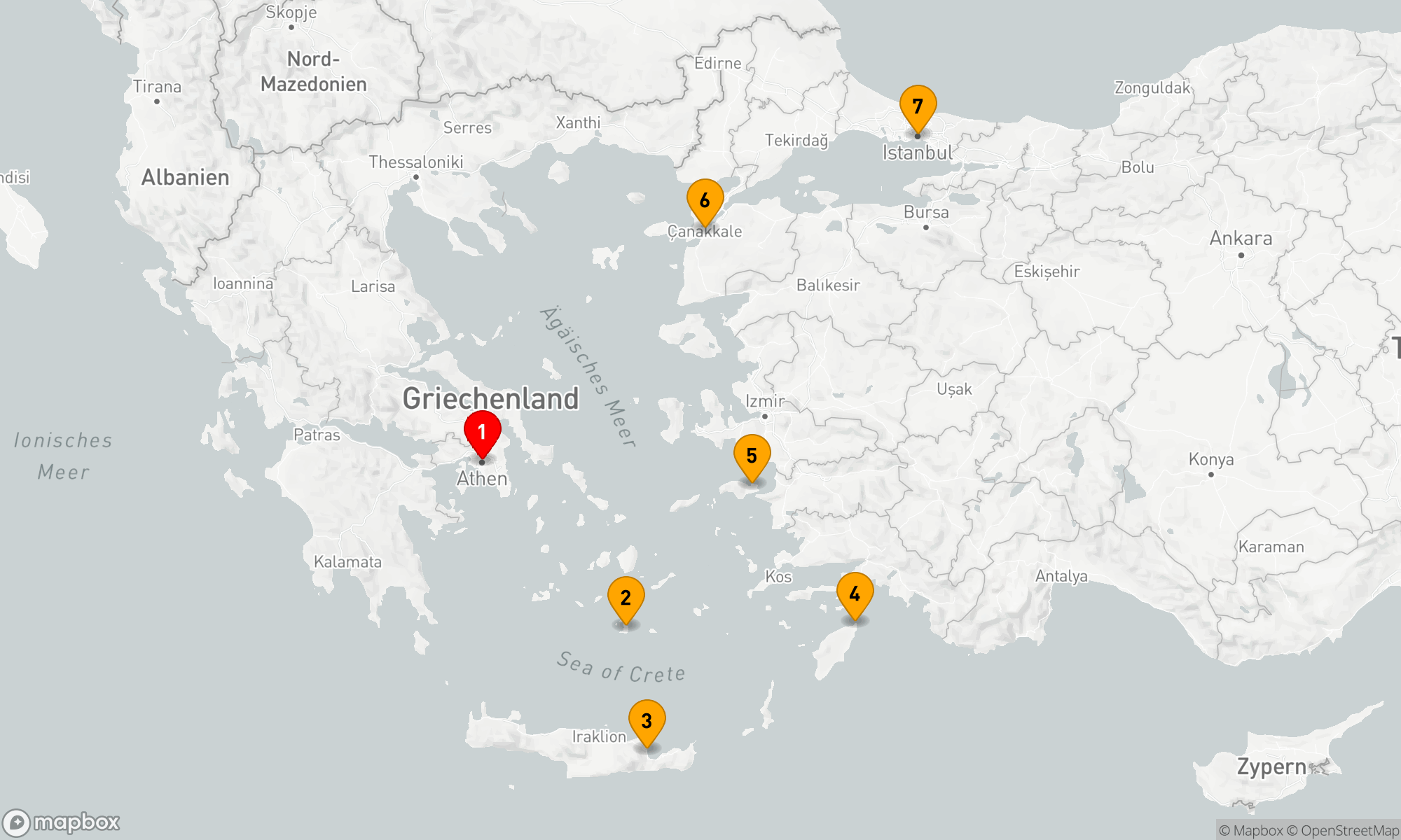 Route 6 Nächte - GRIECHENLAND INTENSIV KREUZFAHRT: SANTORINI,  KRETA & RHODOS