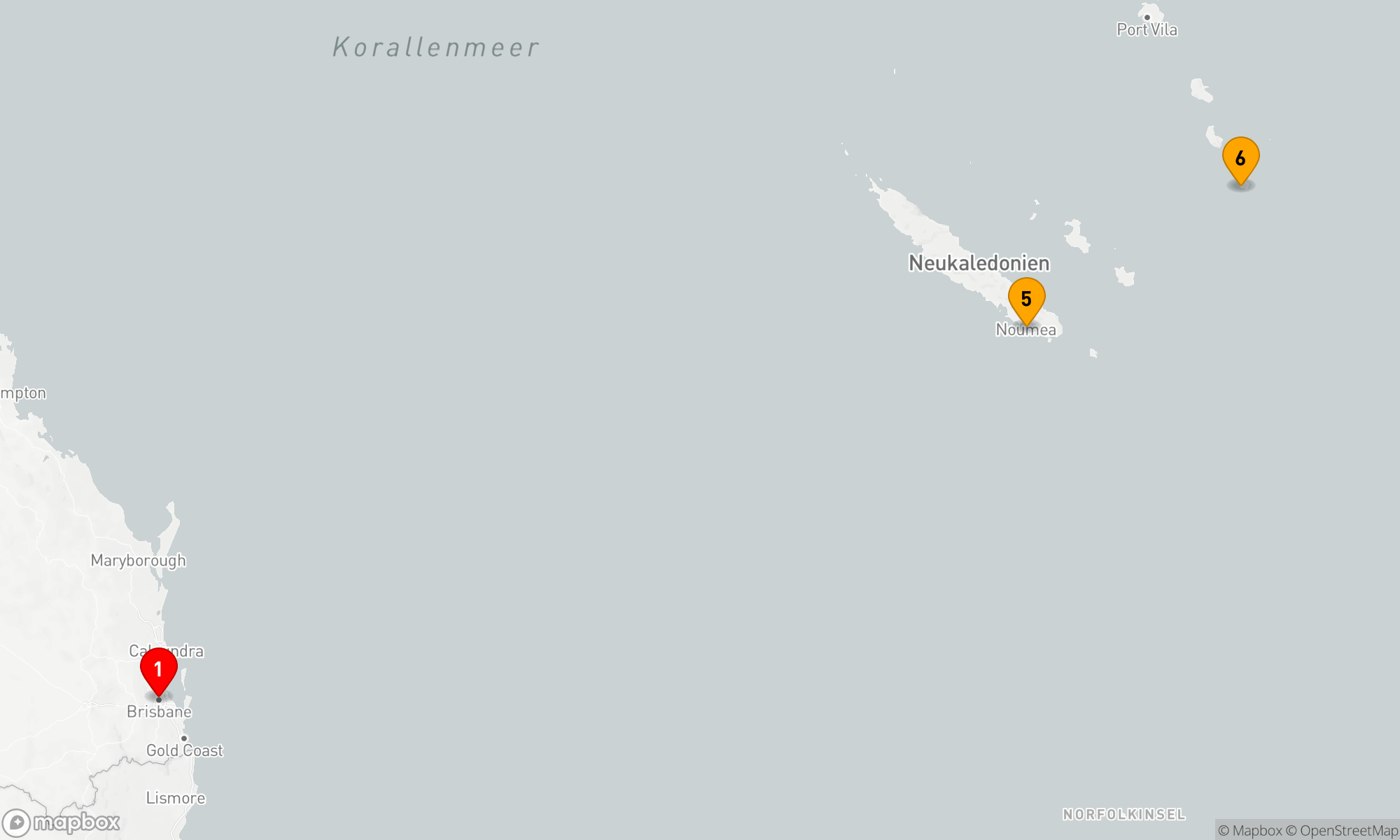 Route 8 Nächte - SÜDPAZIFIK-URLAUBSKREUZFAHRT