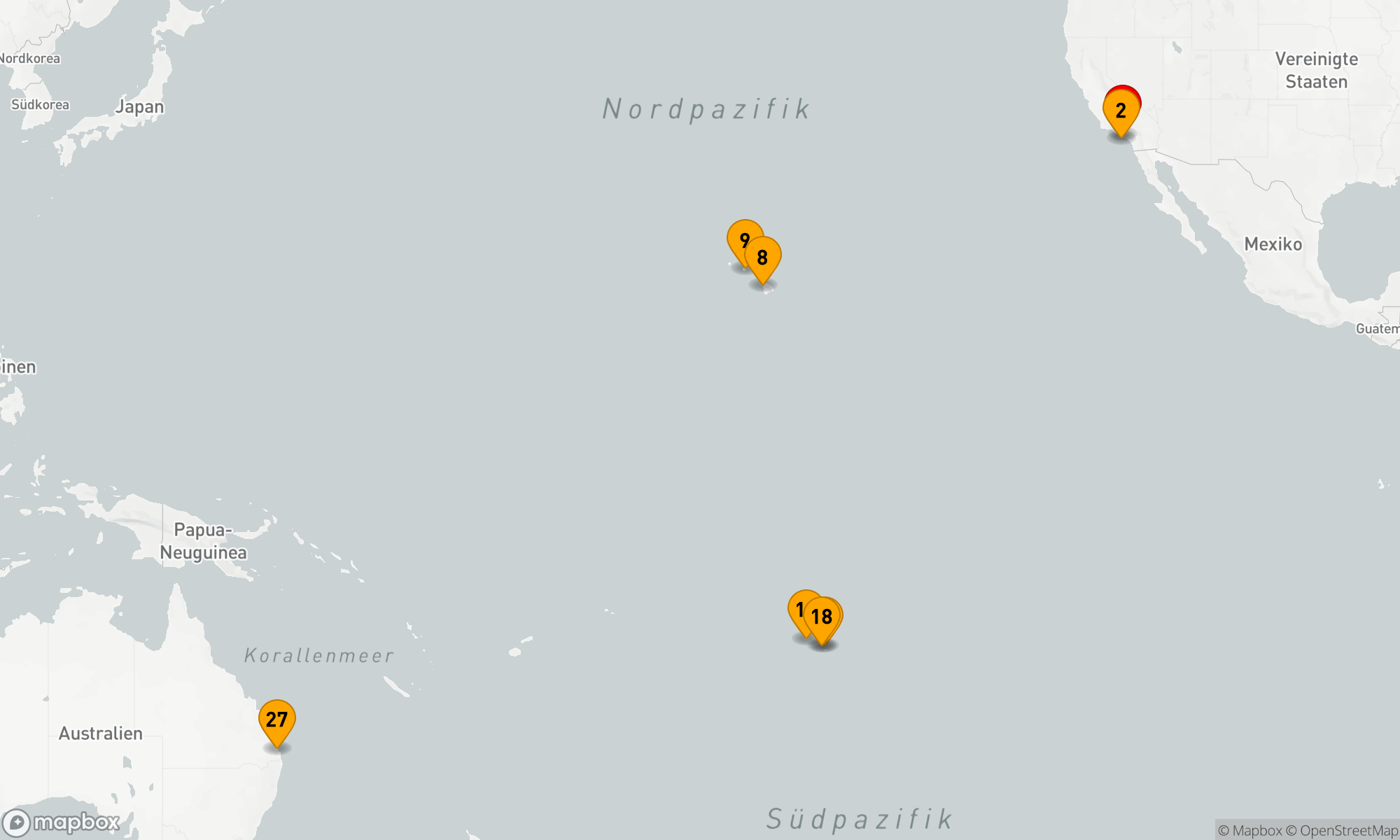 Route 25 Nächte - TRANSPAZIFIK-KREUZFAHRT
