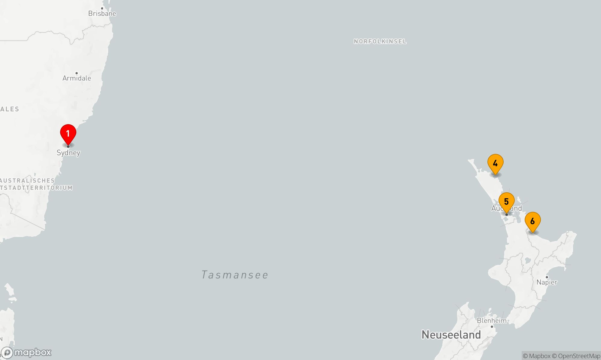 Route 9 Nächte - NEUSEELAND URLAUBSKREUZFAHRT