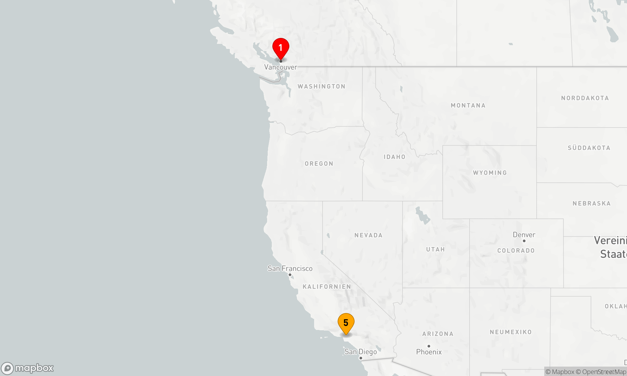Route 4 Nächte - Pazifische Küste