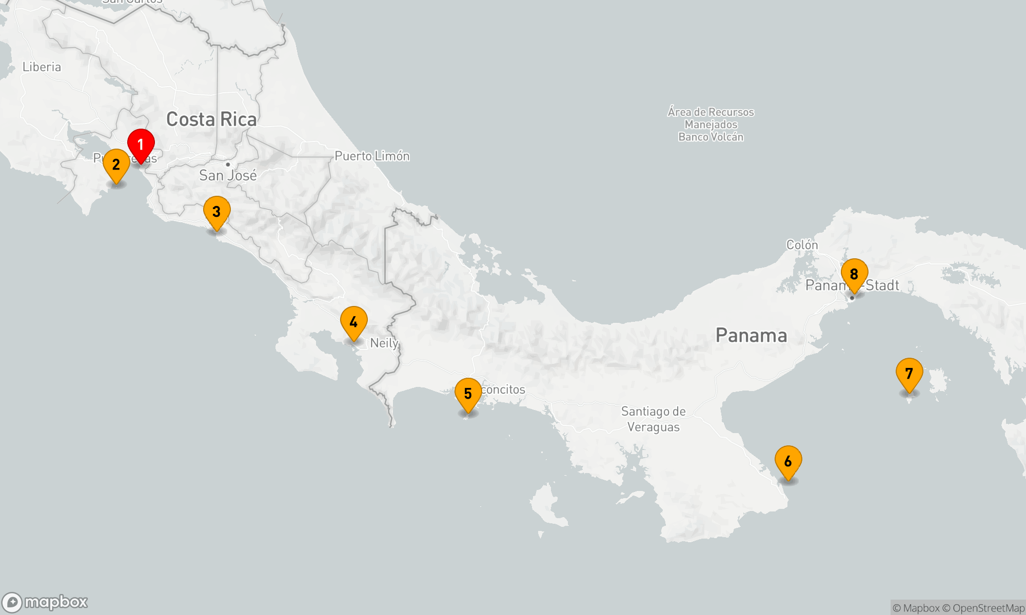 Route 7 Nächte - Costa Rica nach Panama