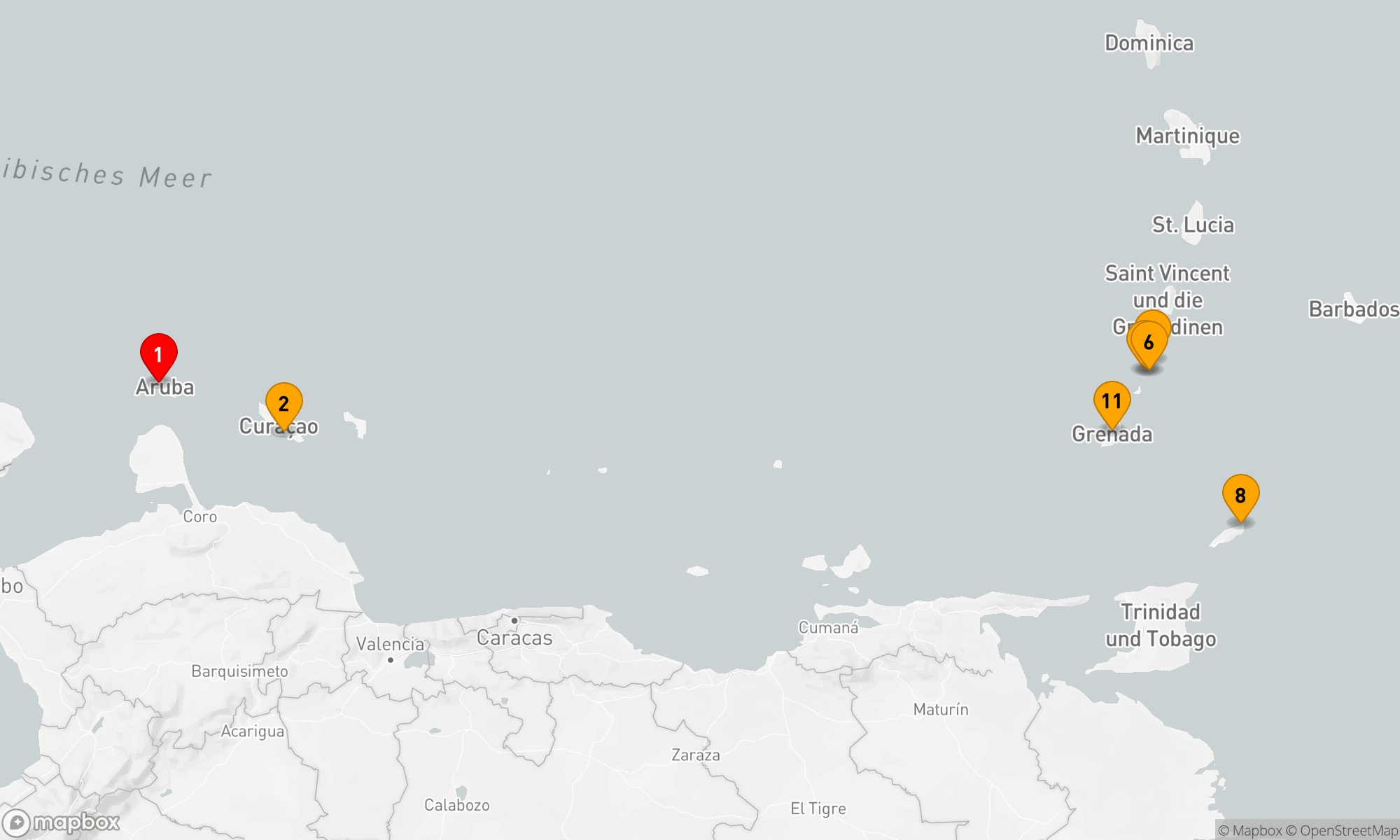 Route 10 Nächte - Aruba nach Grenada