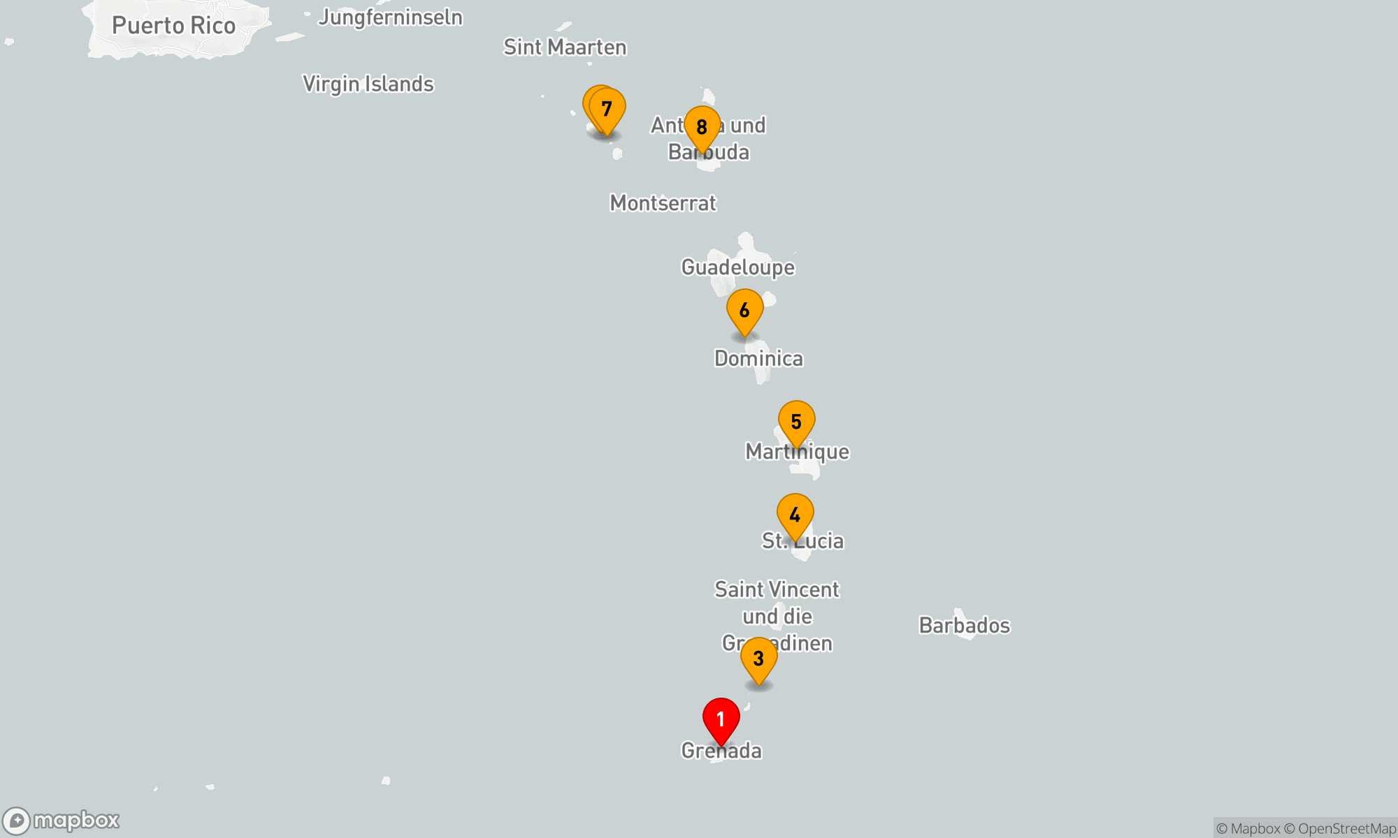 Route 7 Nächte - Grenada nach Antigua
