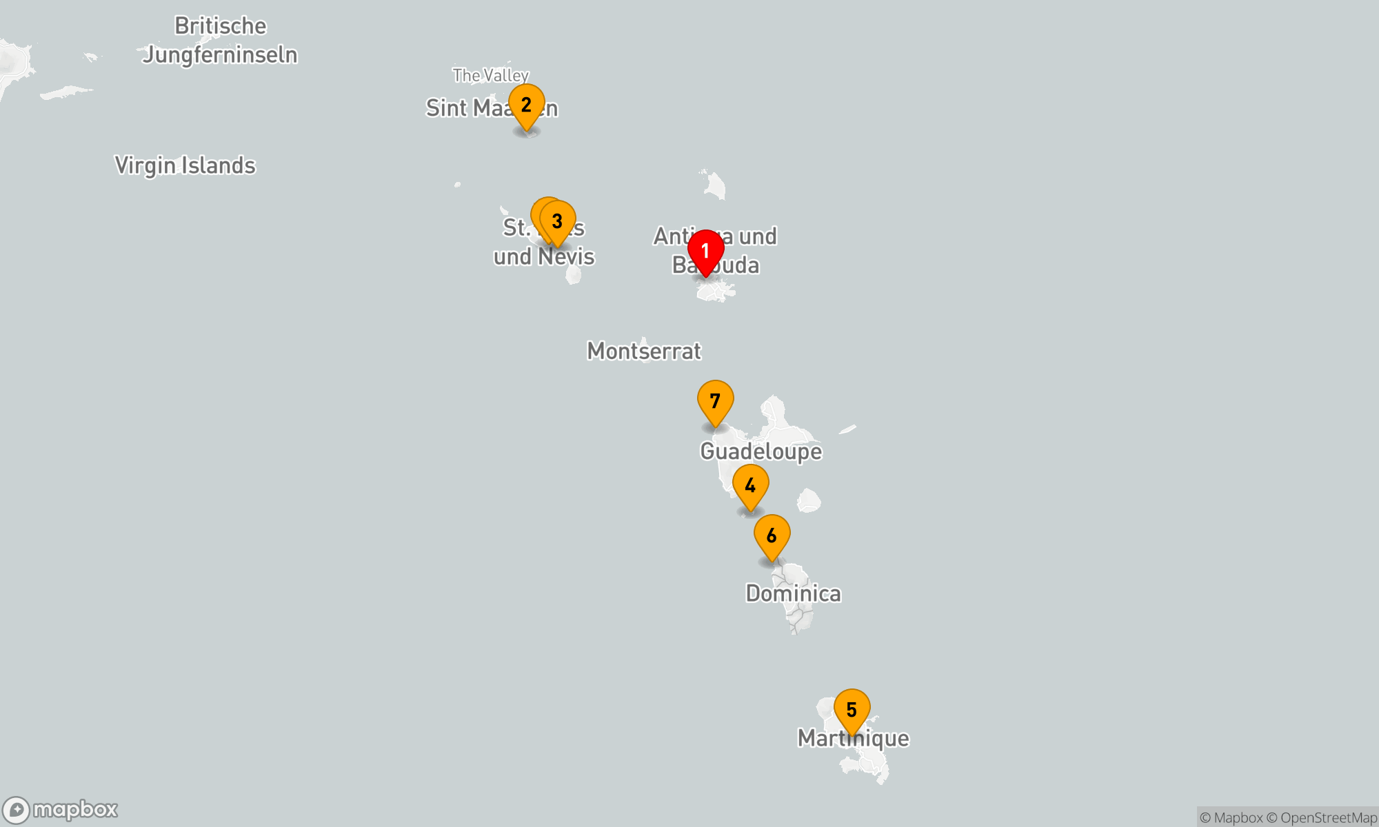 Route 7 Nächte - Antigua nach Antigua