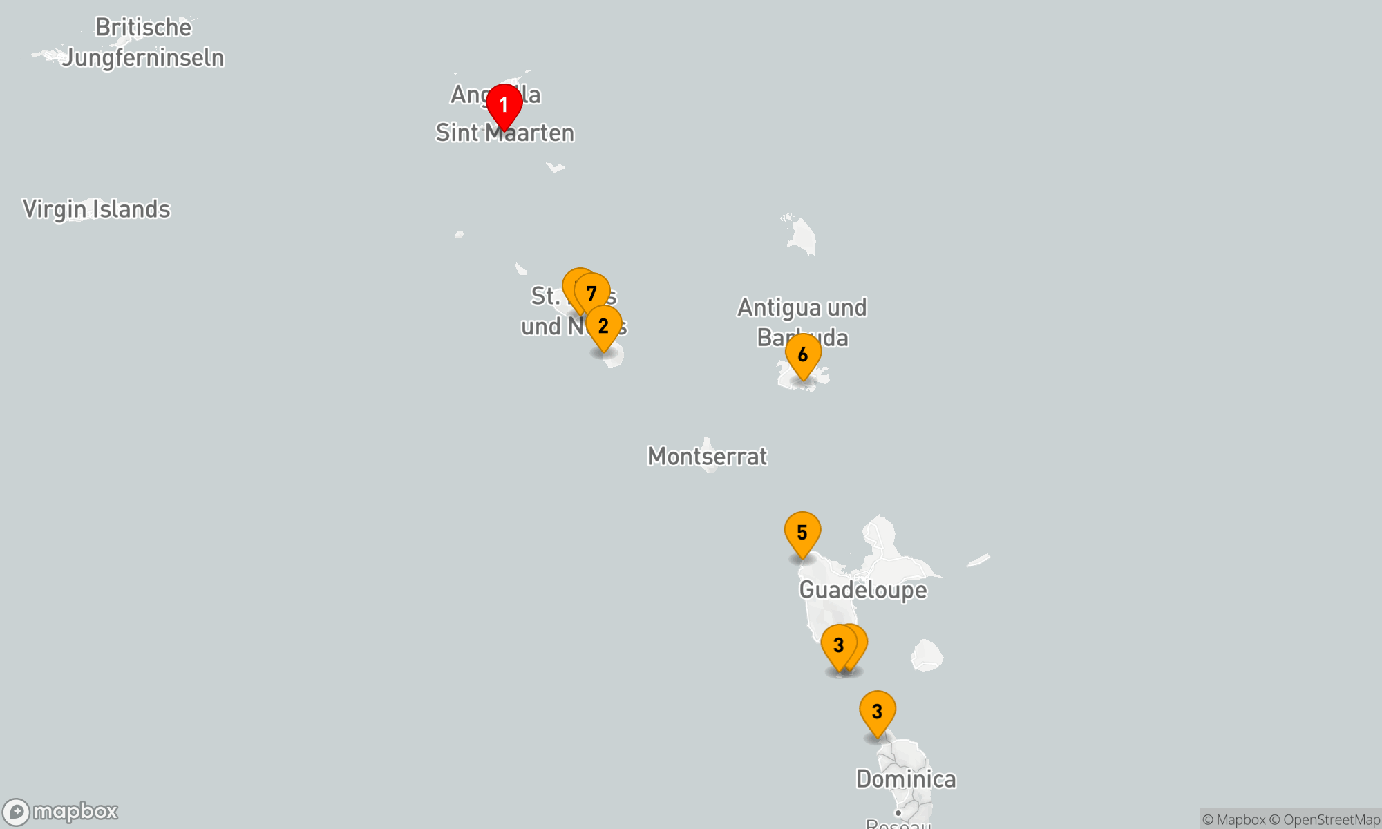 Route 7 Nächte - Leeward Inseln Weihnachtskreuzfahrt
