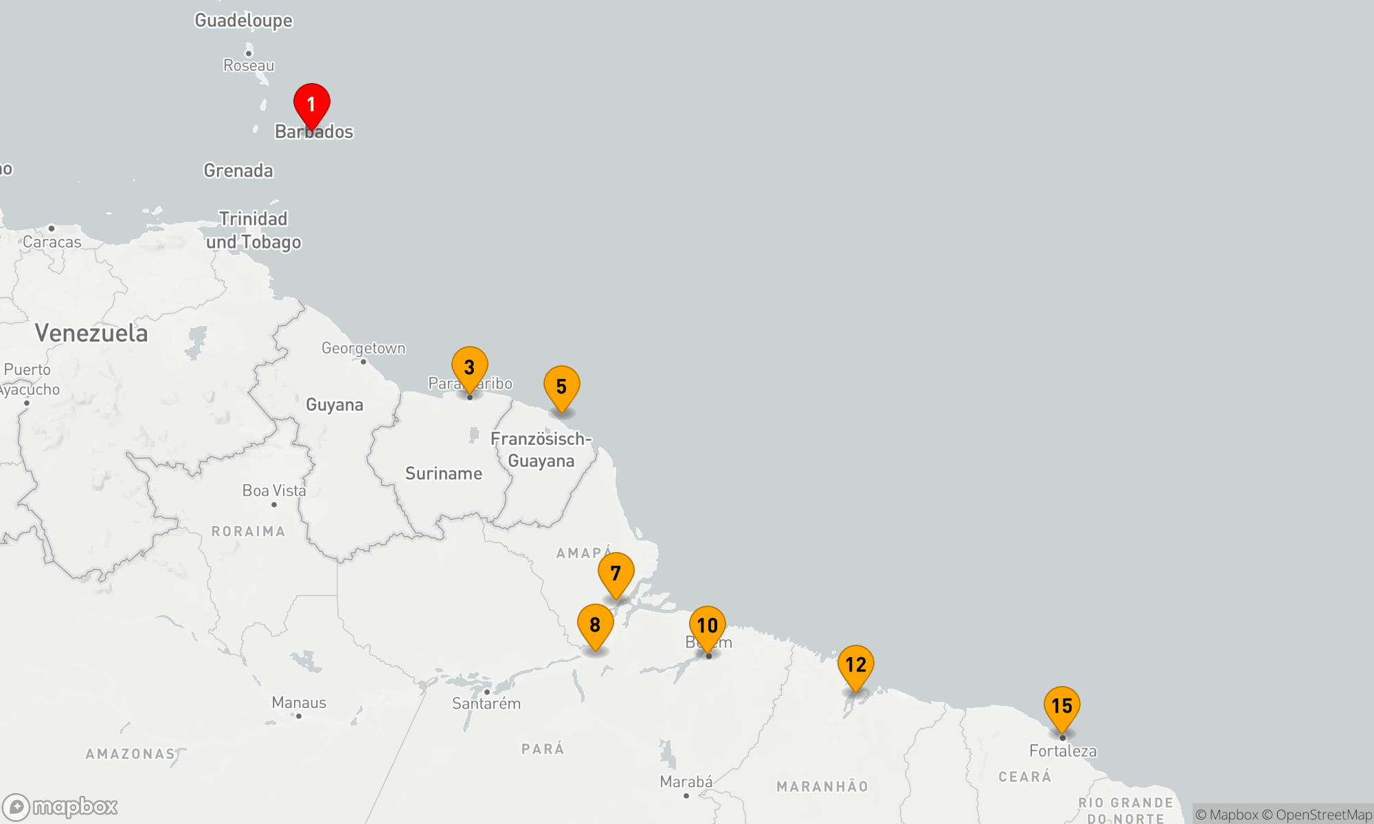 Route 14 Nächte - Von Barbados zum Amazonas: Tropische Entdeckungsreise