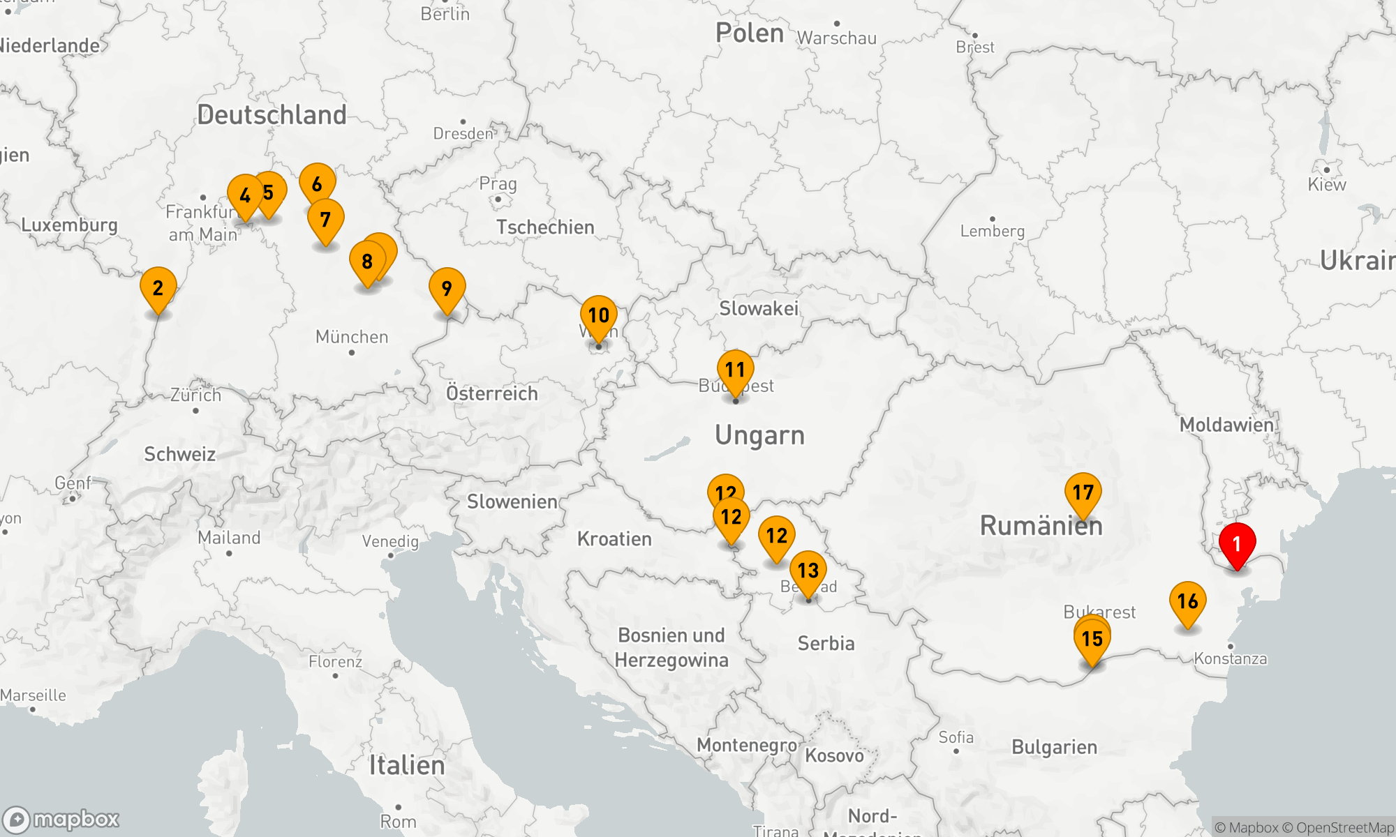 Route 18 Nächte - Quer durch Europa zum Donaudelta