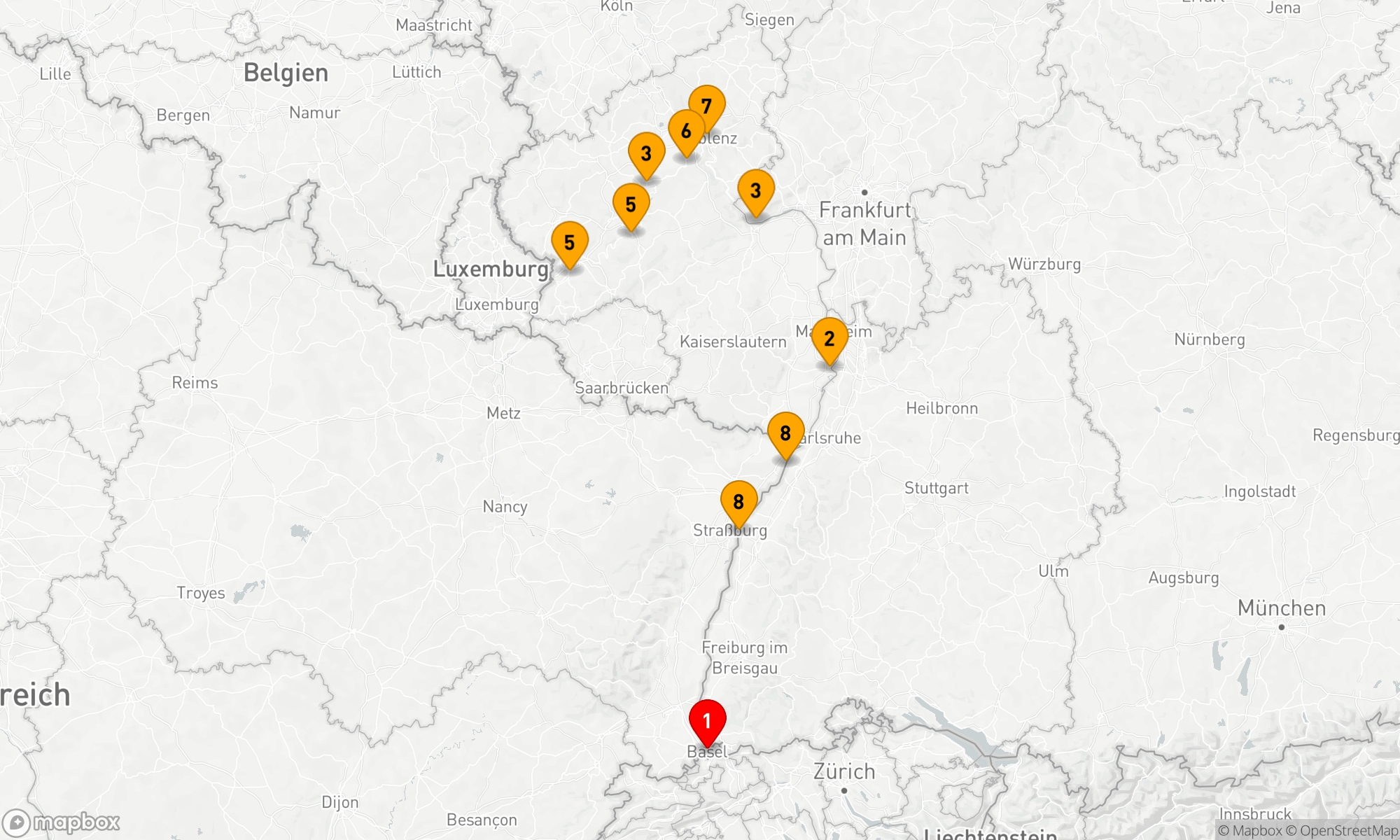 Route 8 Nächte - Romantischer Rhein,  pittoreske Mosel