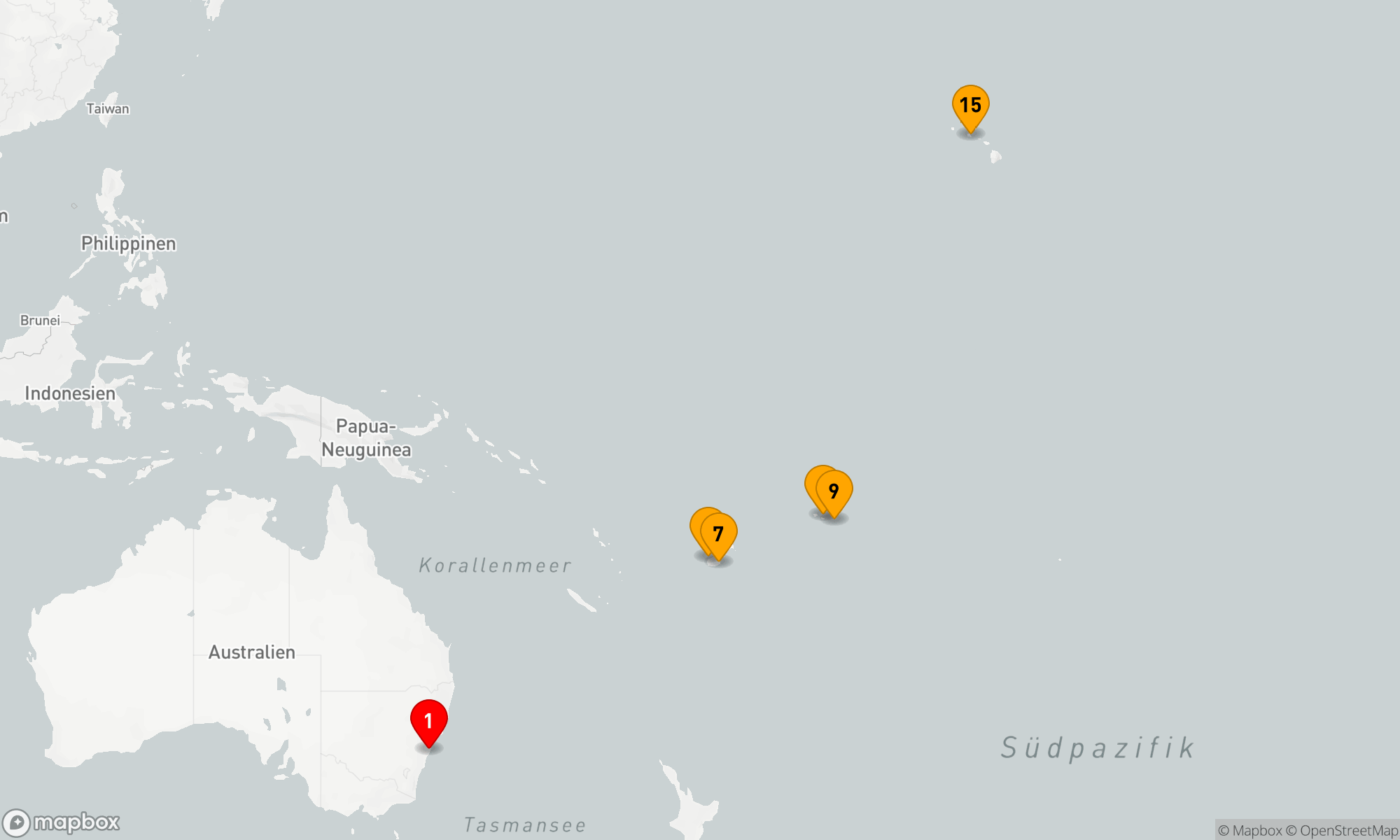 Route 15 Nächte - FIDSCHI TRANSPAZIFIK KREUZFAHRT