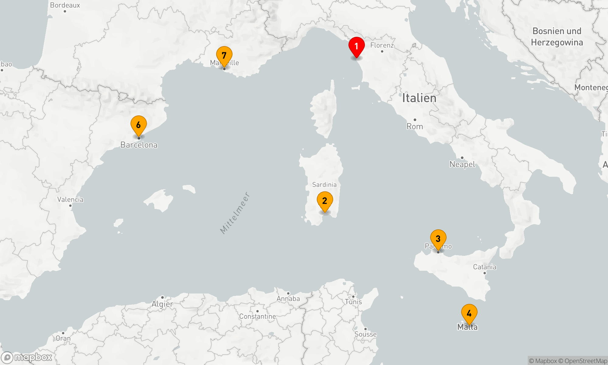 Route 7 Nächte - Kulinarische und Kulturreiche Mittelmeerreise