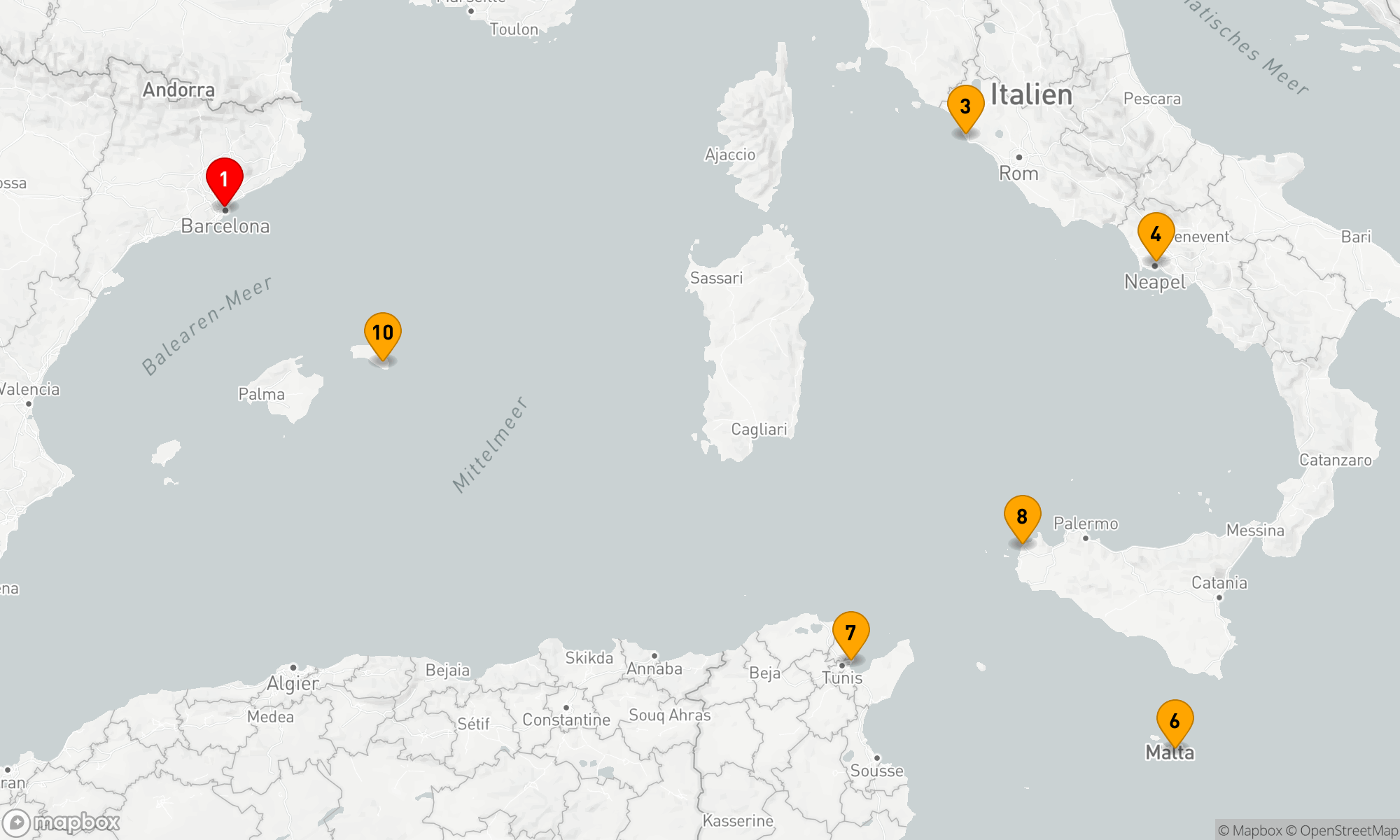 Route 10 Nächte - Mediterrane Schätze und Kulturvielfalt