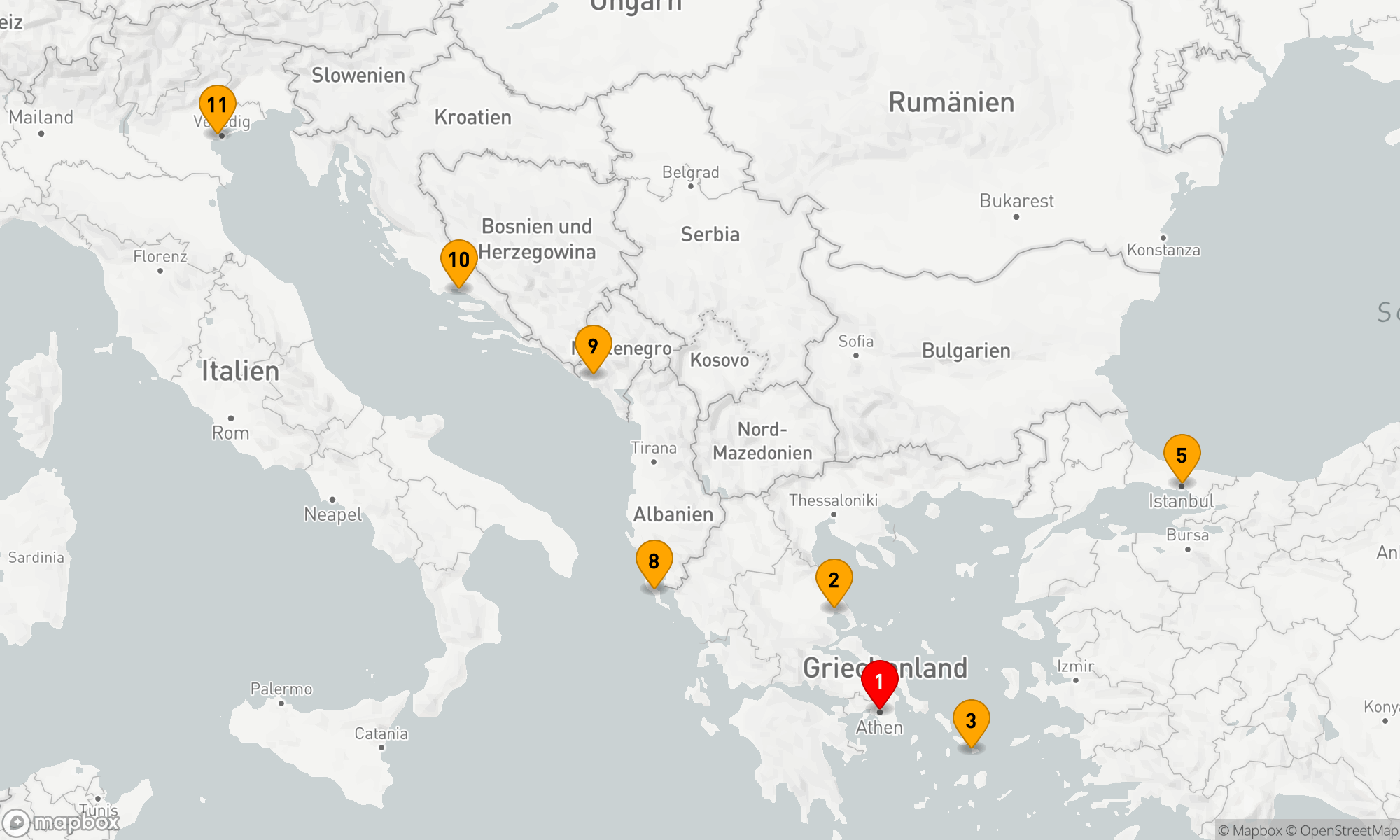 Route 10 Nächte - Perlen des Ägäischen und Adriatischen Meeres