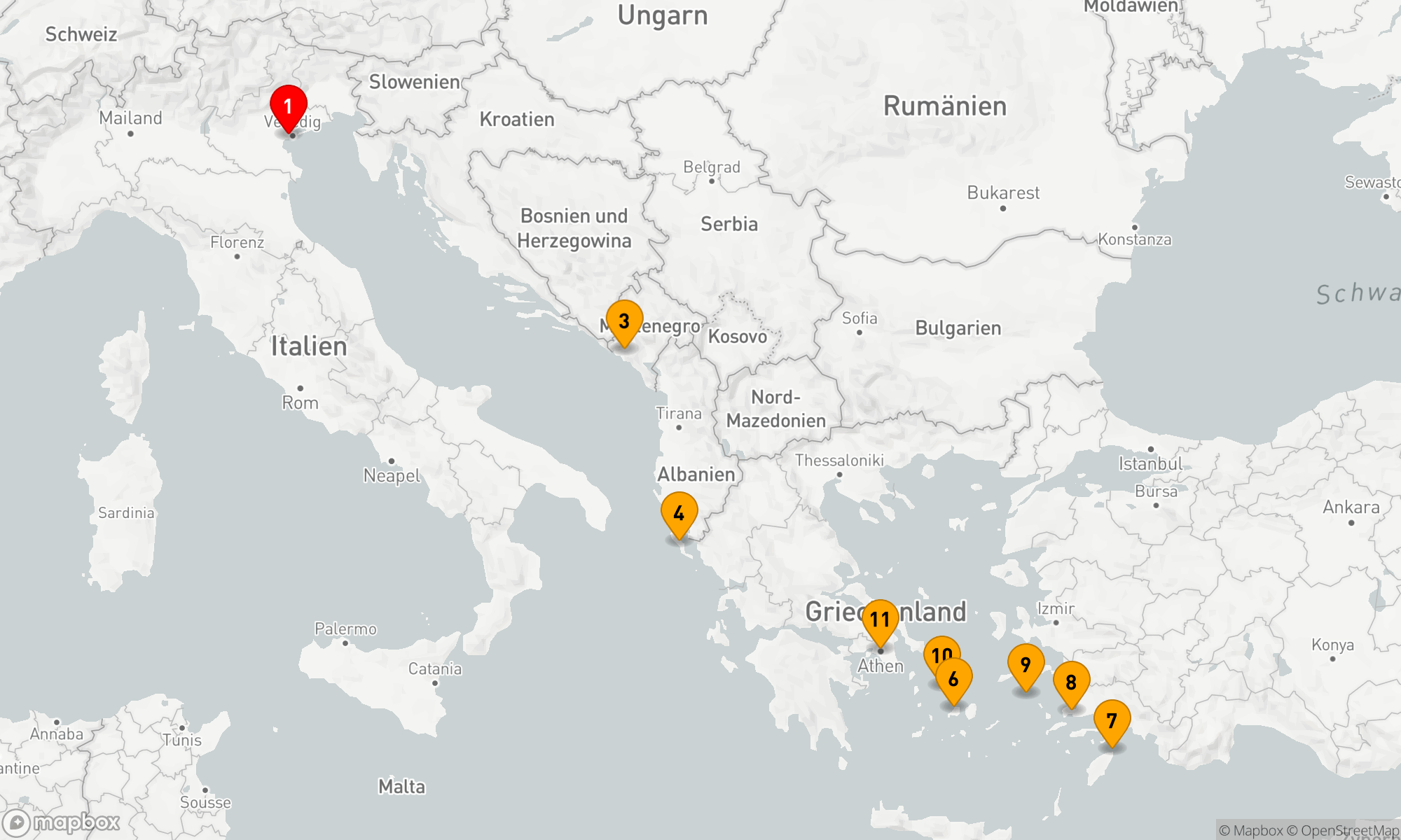 Route 10 Nächte - Mediterrane Entdeckungsreise von der Adria zur Ägäis
