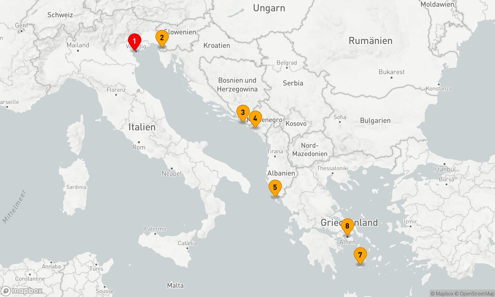 Route 7 Nächte - Adriaküste und Ägäische Entdeckungen