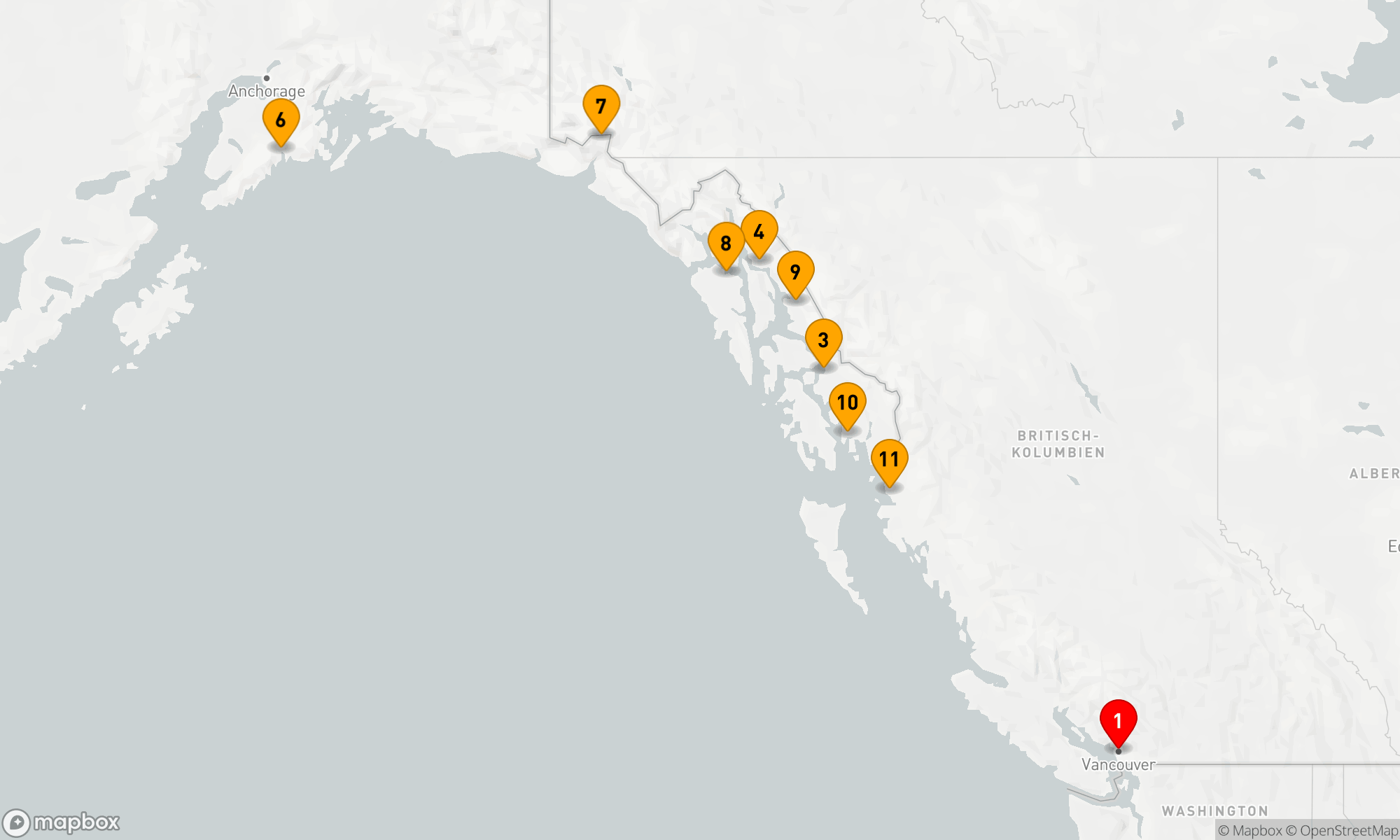 Route 12 Nächte - Ozeanische Entdeckungsreise durch die Alaskanische Wildnis